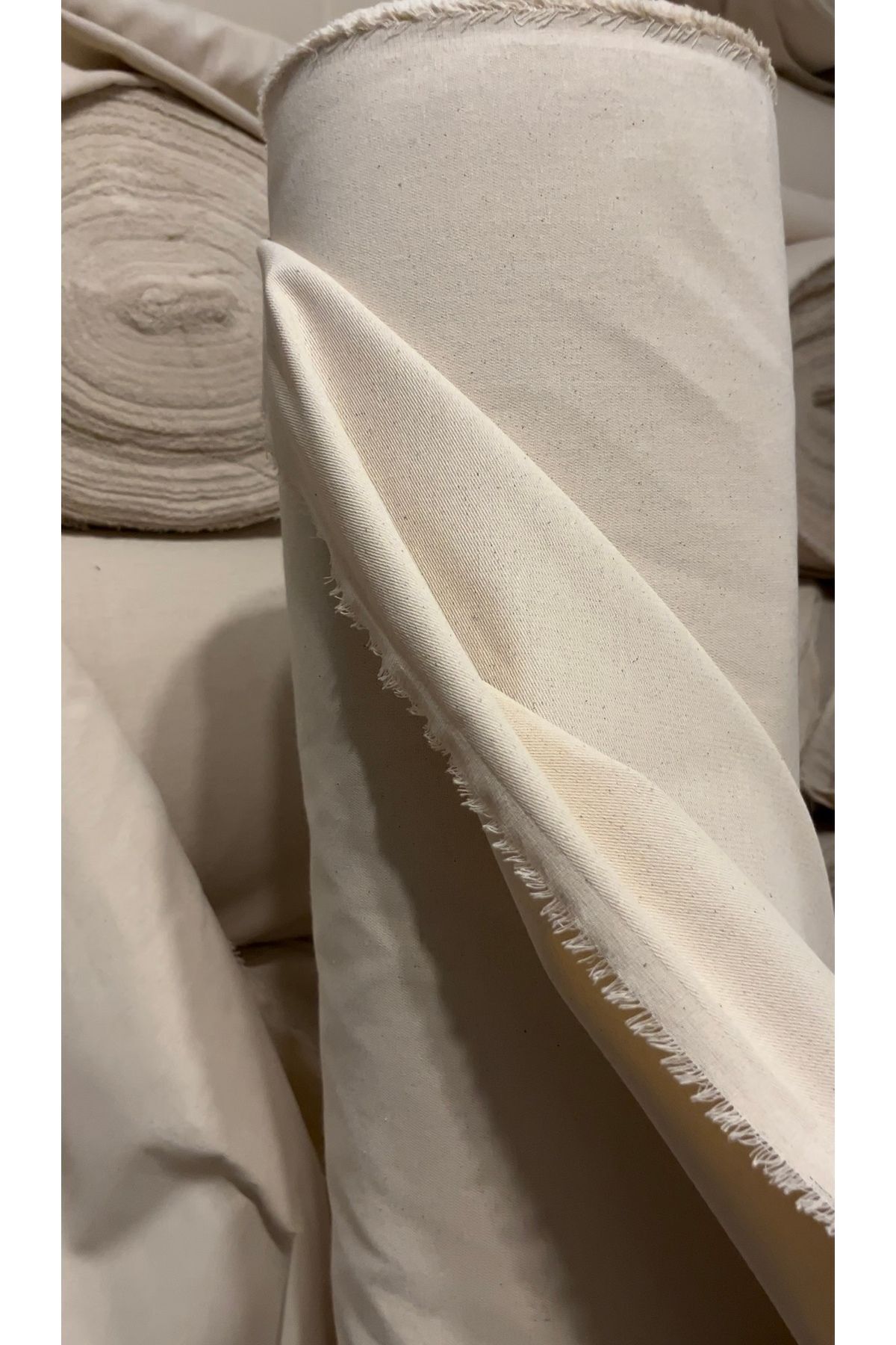 Kalın Ham Gabardin Kumaş - Bej - 100 x 160