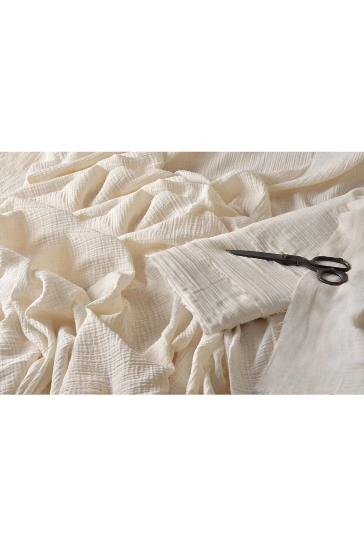 Çift Katlı Ham Müslin Kumaş - Krem - 100 x 150