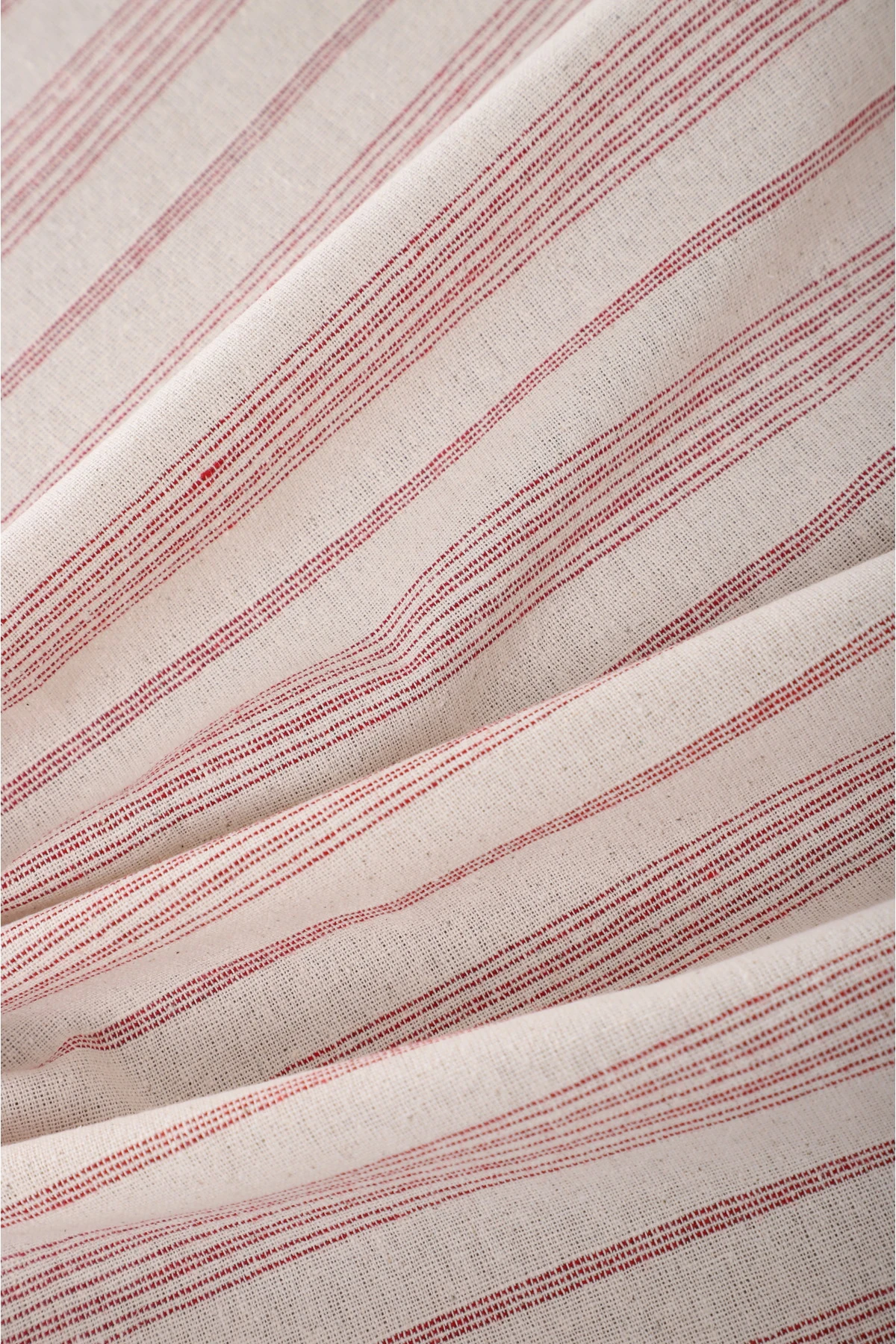 Yıkanmış Mürdüm Çizgili Keten Runner - Mürdüm - 40 x 150