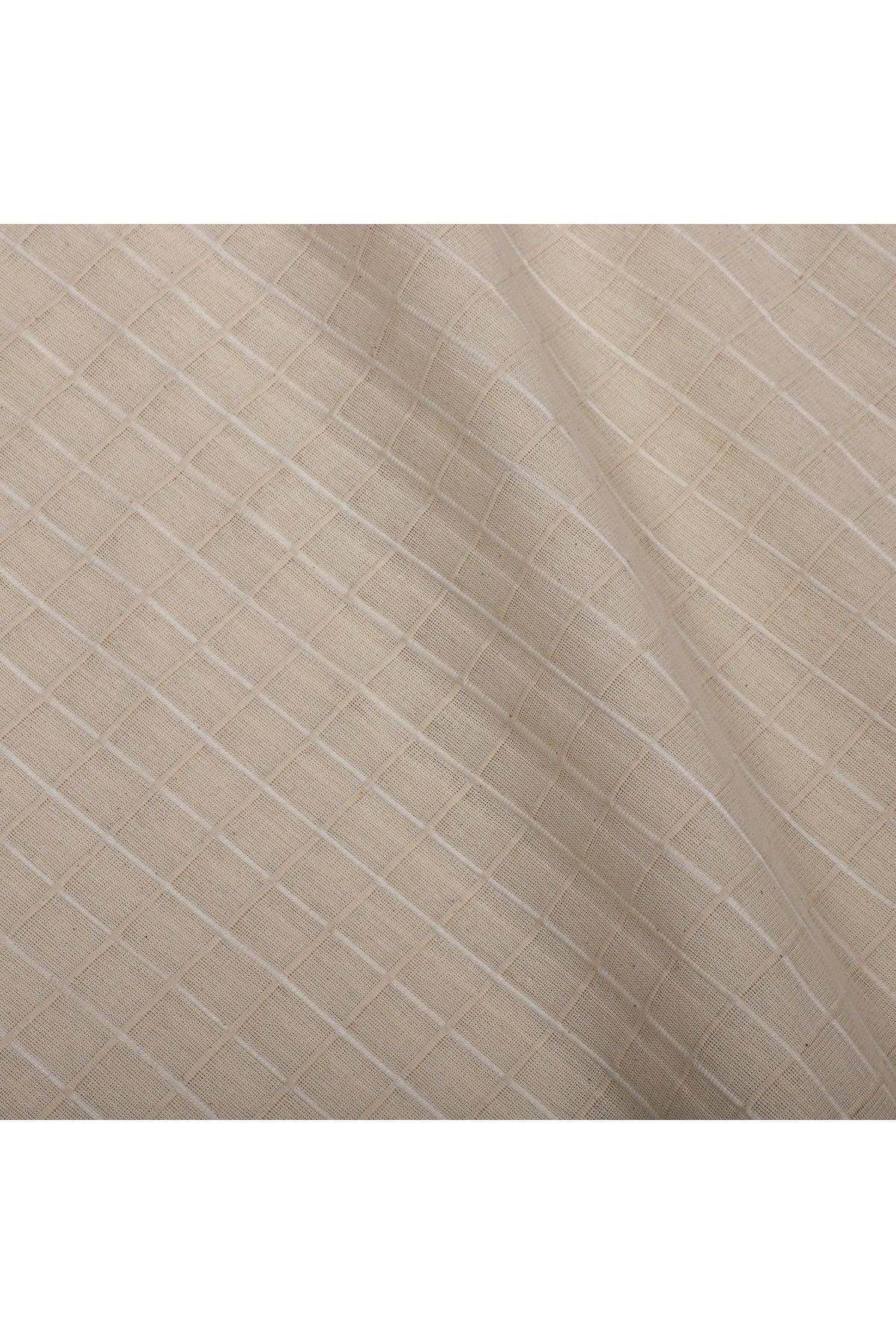 Kare Desenli Ham Monika Kumaş - Bej - 100 x 170