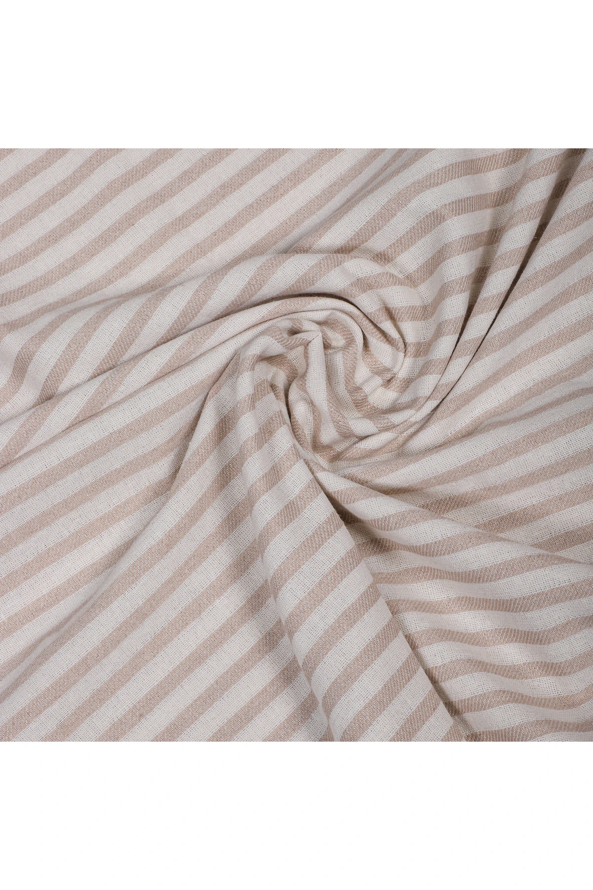 Yıkanmış Sütlü Kahve Çizgili Keten - Sütlü kahve - 100 x 230