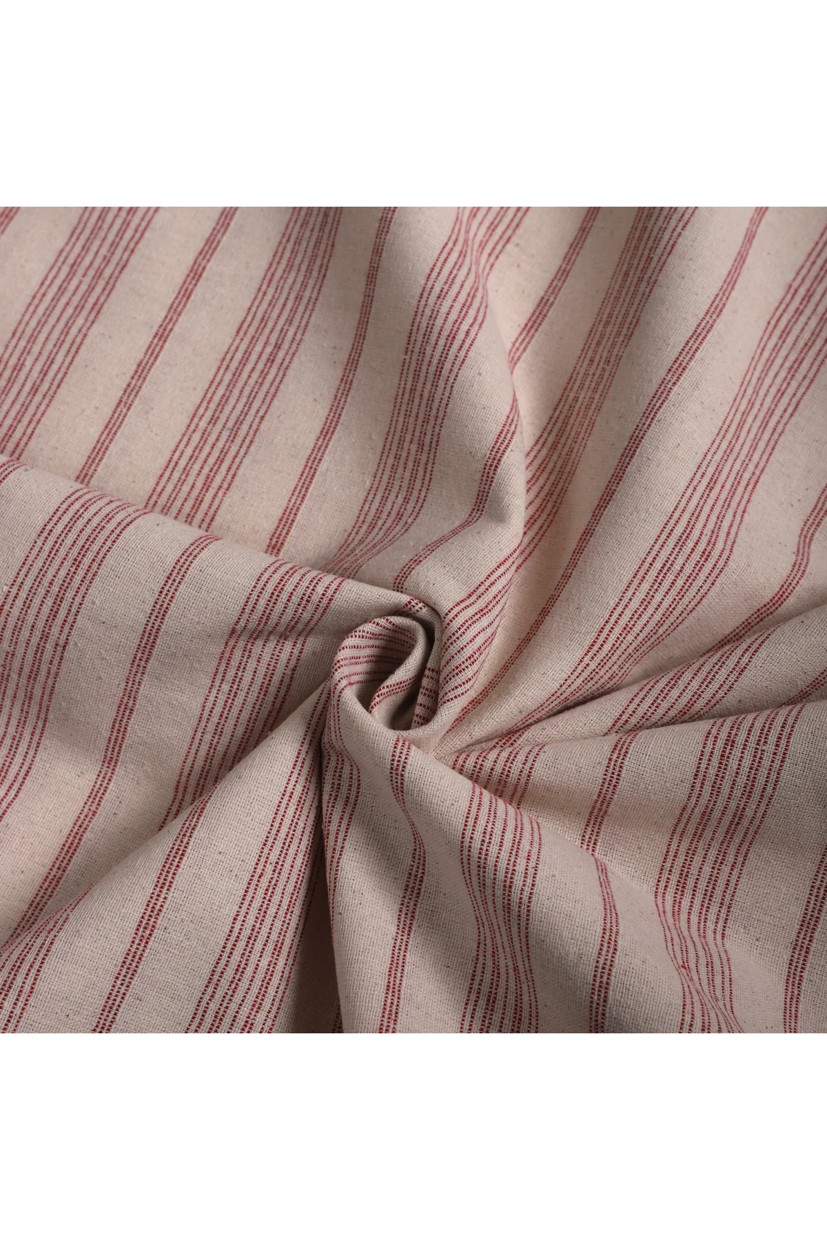 Çizgili Keten Kumaş - Bordo - BORDO - 100 x 230
