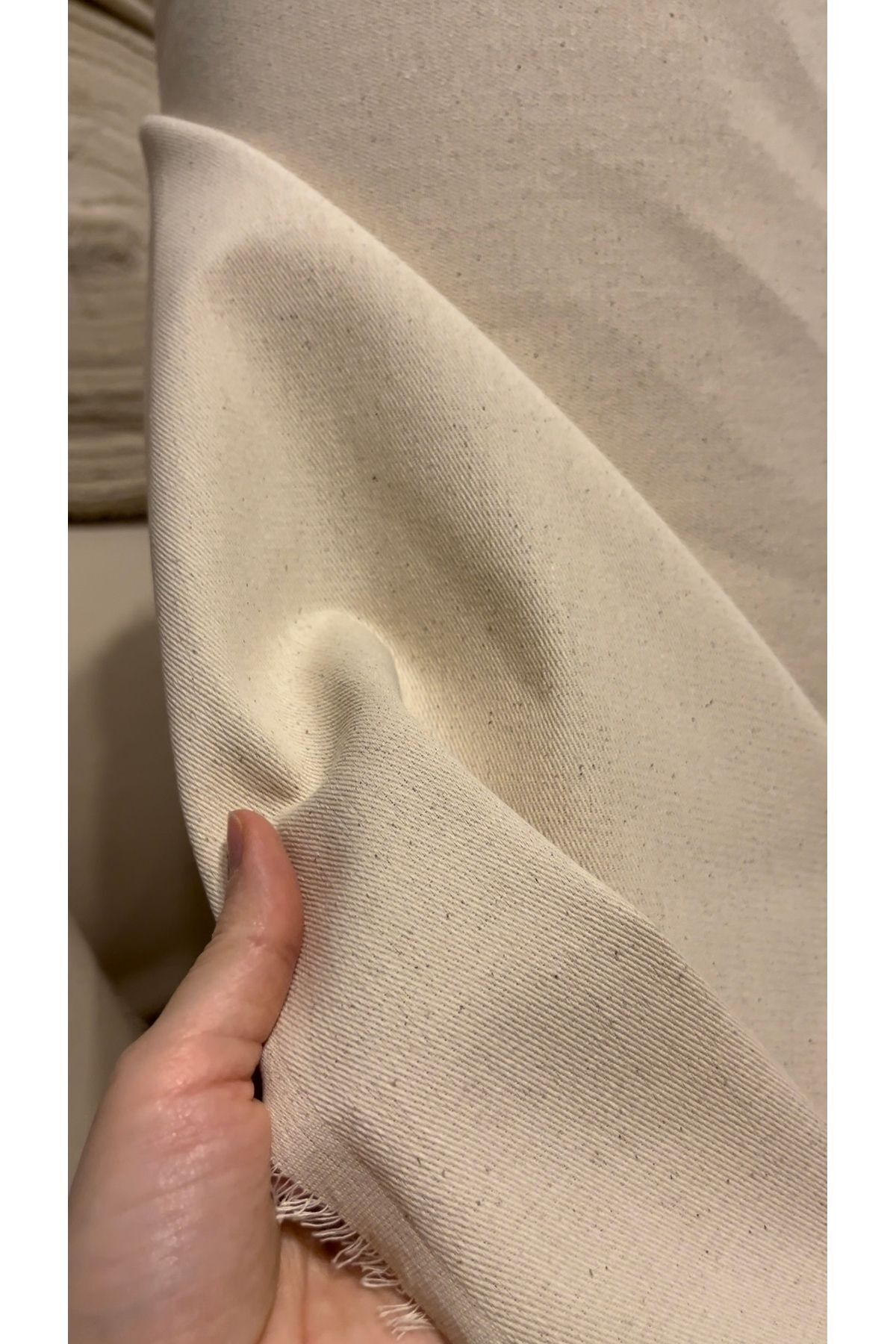 Kalın Ham Gabardin Kumaş - Bej - 100 x 160