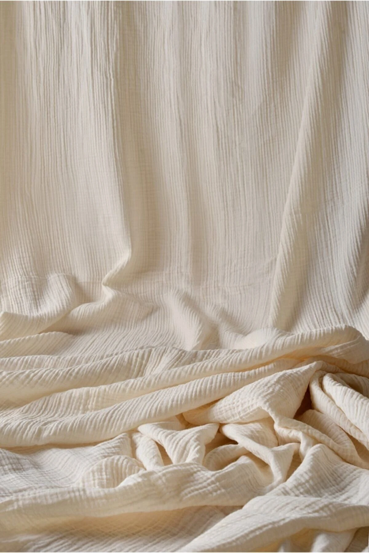 Çift Katlı Ham Müslin Kumaş - Krem - 100 x 150