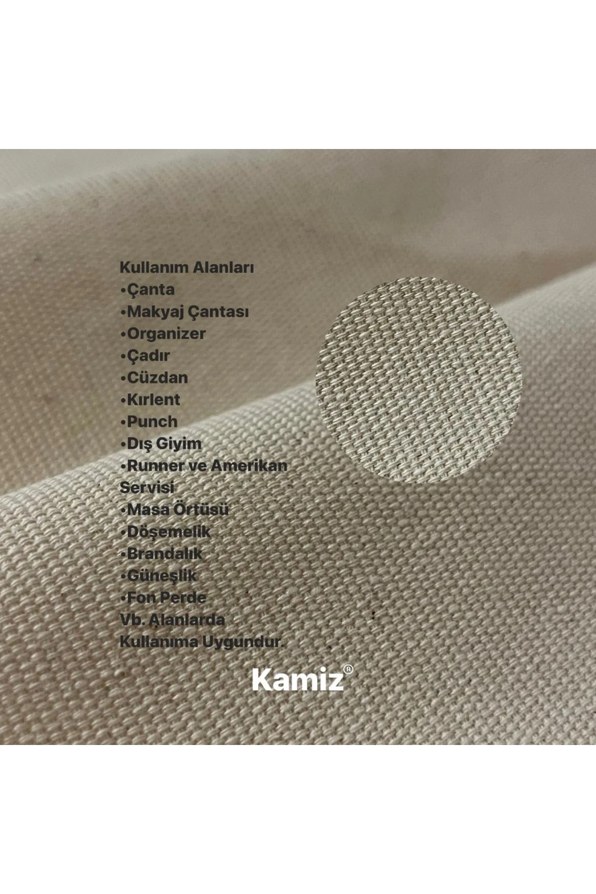 Ağır Gramaj Ham Kanvas Kumaş (480 gr/m²) - Krem - 100 x 160