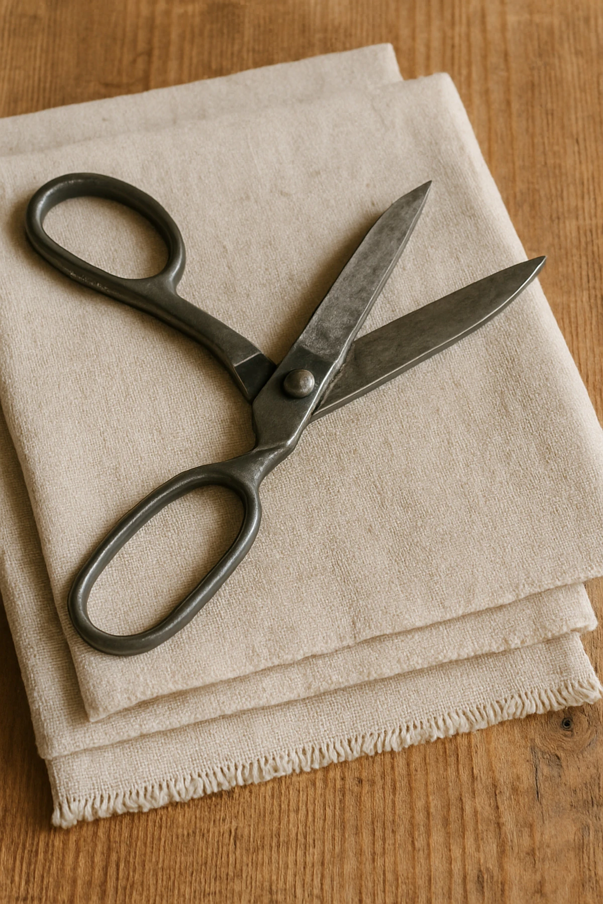 50 Metre Yıkanmış Pamuk Keten Kumaş - Bej - 100 x 210