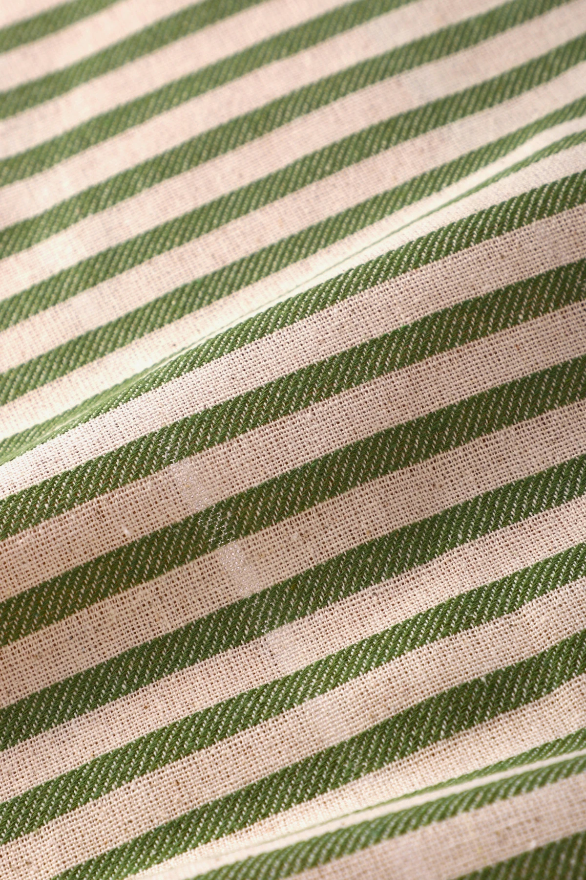 Zümrüt Yeşil Çizgili Keten Runner - Zümrüt Yeşili - 40 x 150