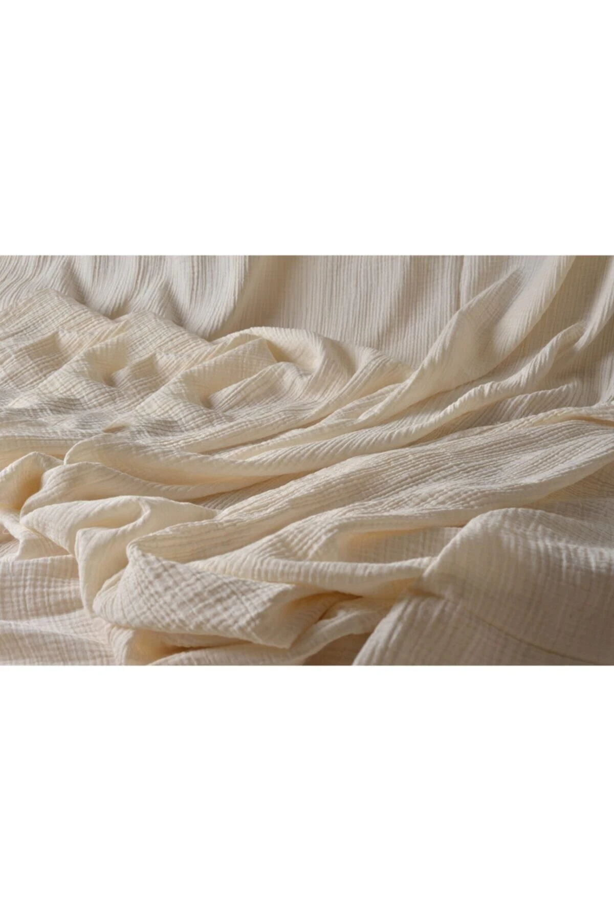 Çift Katlı Ham Müslin Kumaş - Krem - 100 x 150