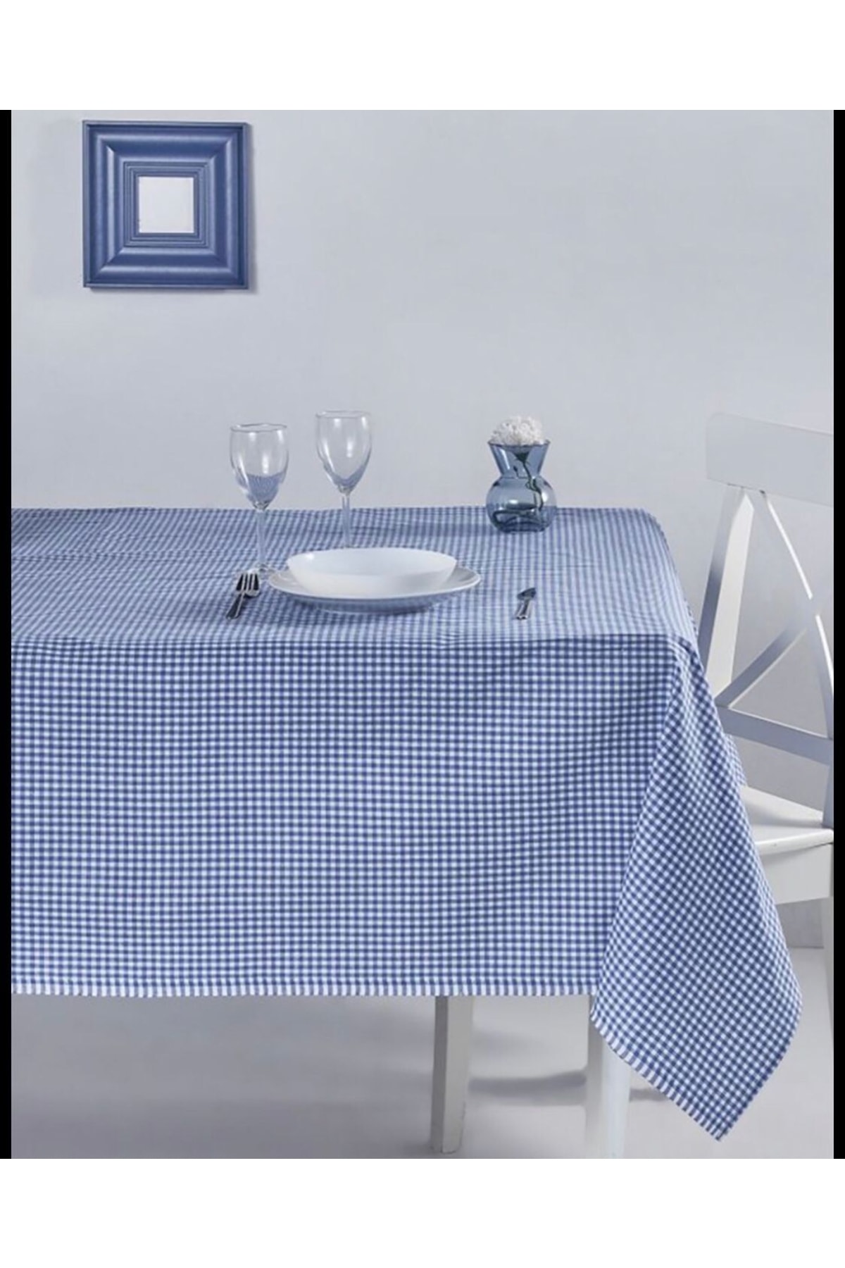 Pötikareli Masa Örtüsü / Piknik Örtüsü - Lacivert - 170 x 170