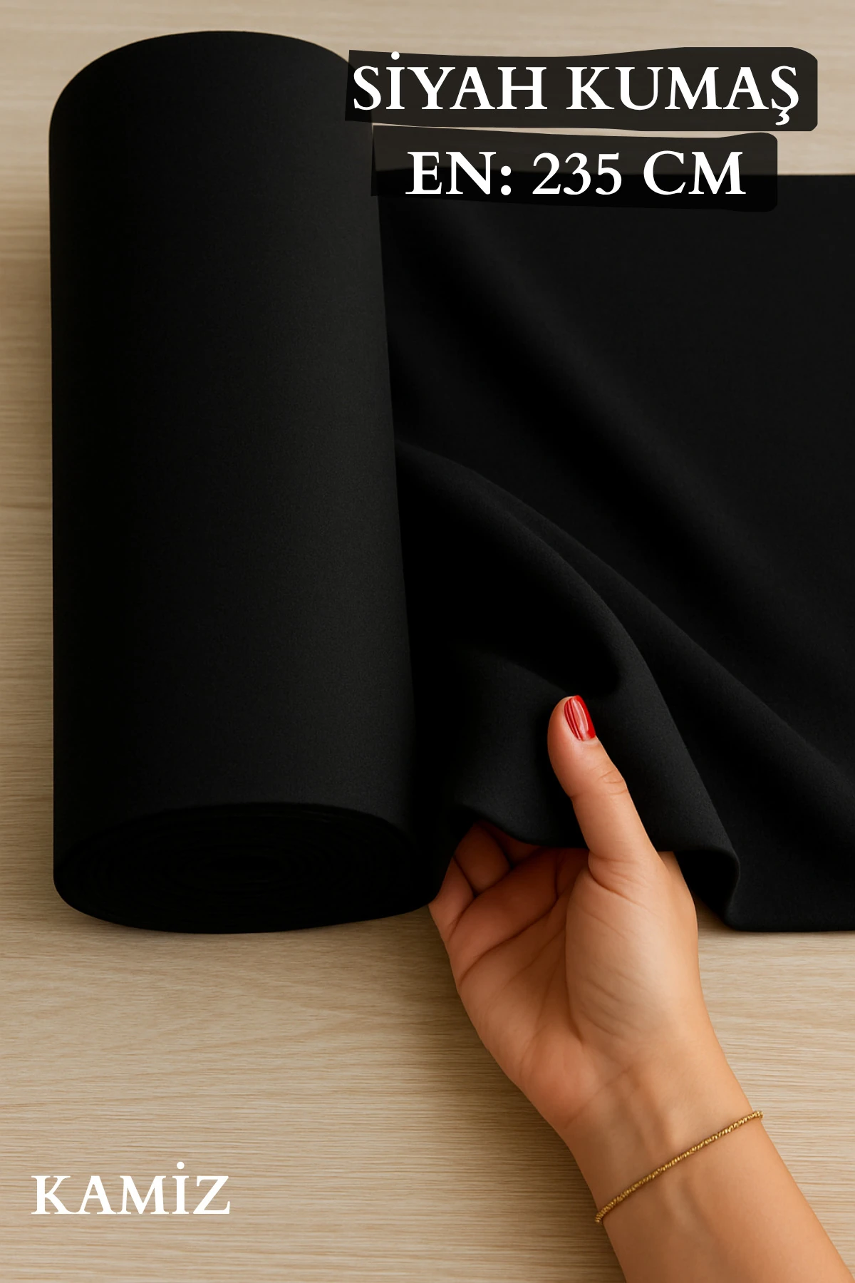 Siyah Amerikan Bezi Kumaş - Siyah - 100 x 240