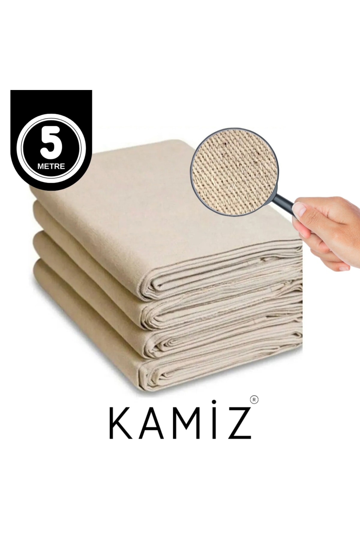 5 Metre Pamuklu Branda / Gölgelik Kumaşı - Bej - Tek Ebat