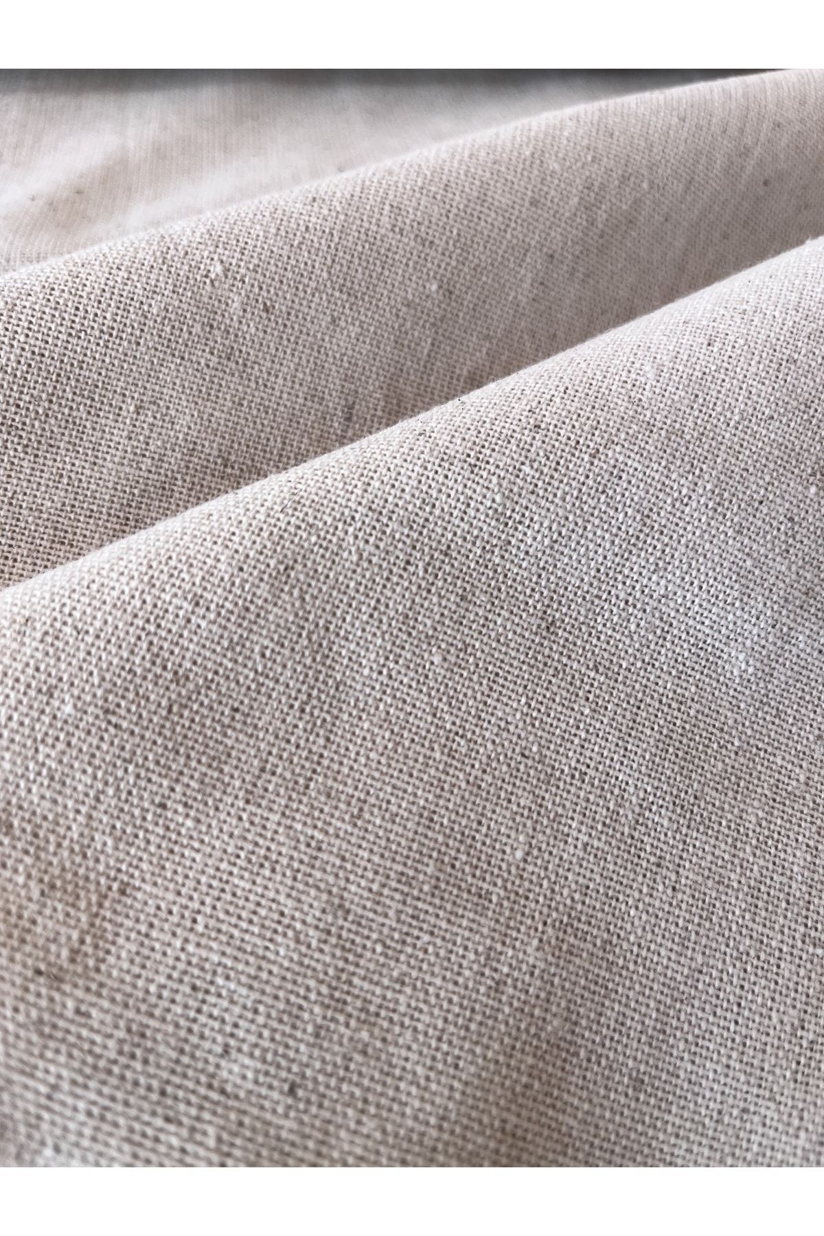 Yıkanmış Organik Keten Kumaş - Bej - 100 x 230