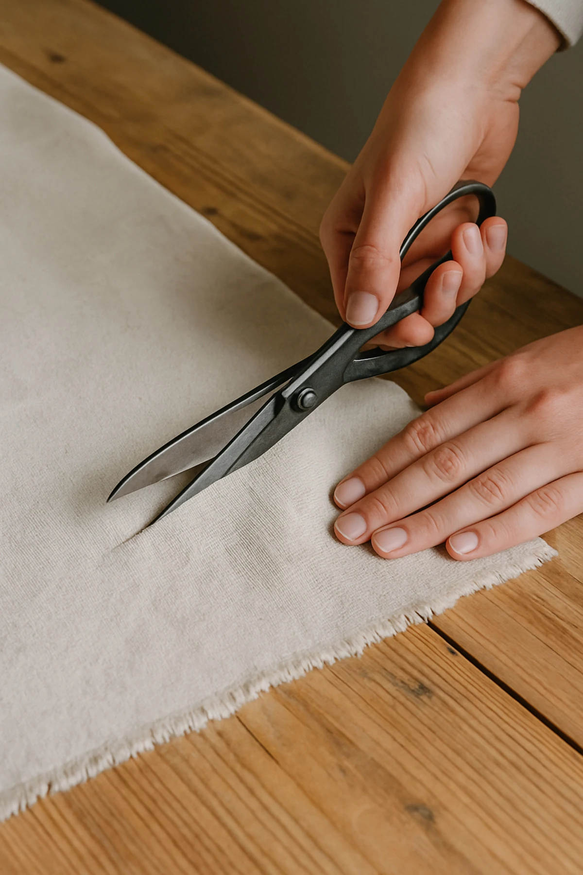 Yıkanmış Pamuk Keten Kumaş - Bej - 100 x 210