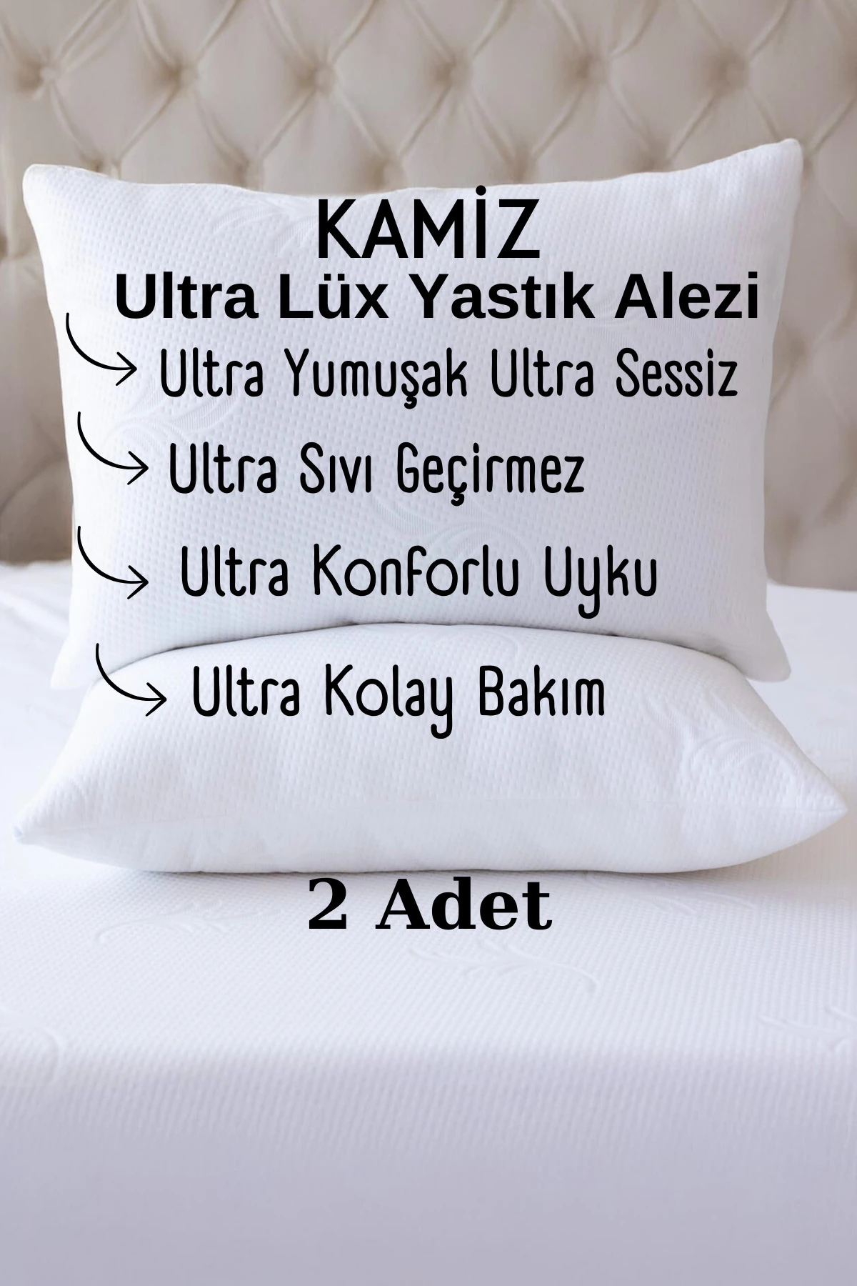 Sıvı Geçirmez Fitted Yatak Alezi (Ultra Yumuşak) - Beyaz - 100 x 200