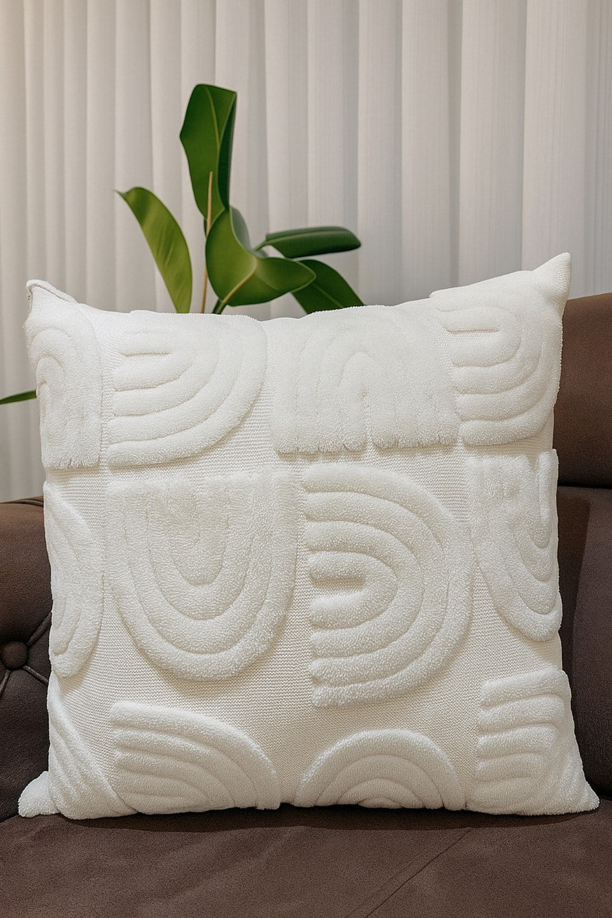 Bohem Punch Kırlent Kılıfı - Krem - 43 x 43