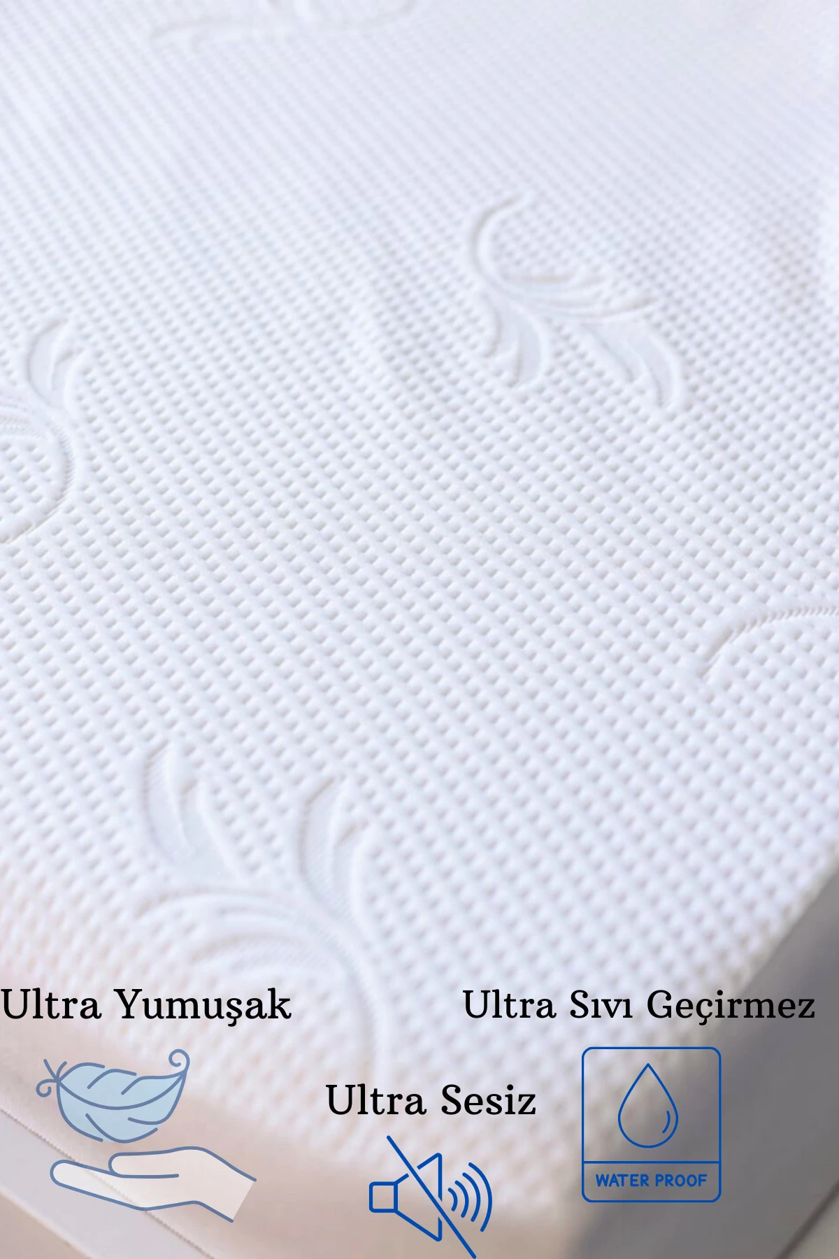 Sıvı Geçirmez Fitted Yatak Alezi (Ultra Yumuşak) - Beyaz - 100 x 200