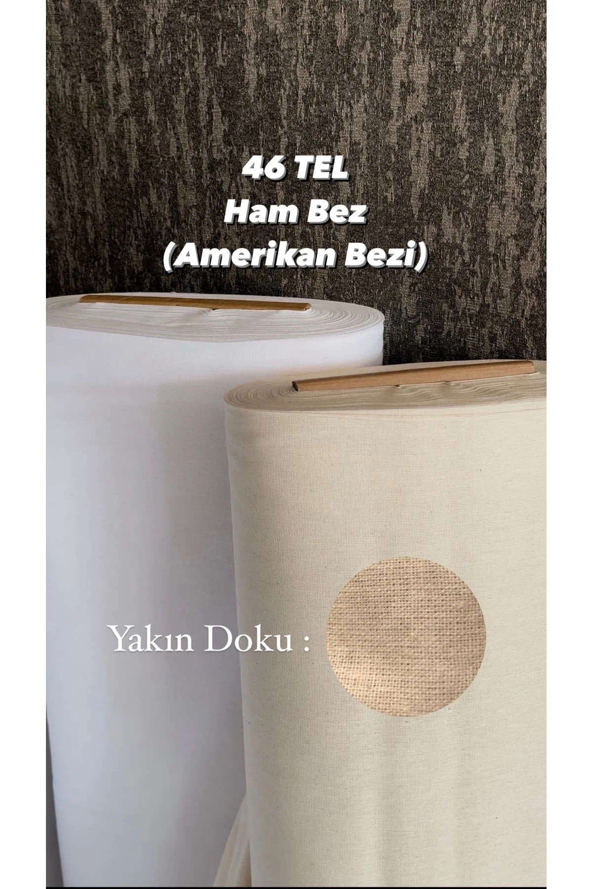 5 Metre 46 Tel Ham Amerikan Bezi (Hobi İçin) - Bej - 100 x 220