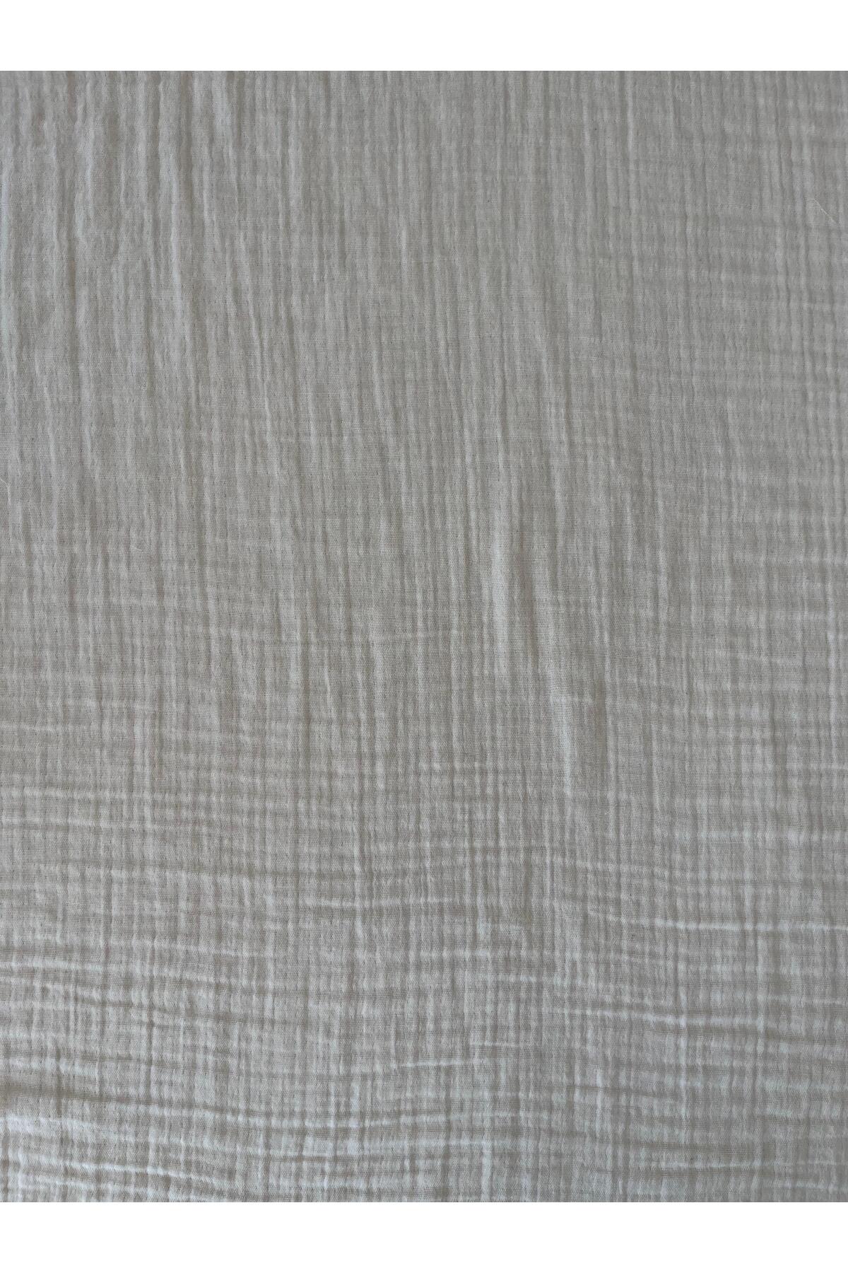 Çift Kat Müslin Kumaş (%100 Pamuk, 100x180 cm) - Ekru - 100 x 180