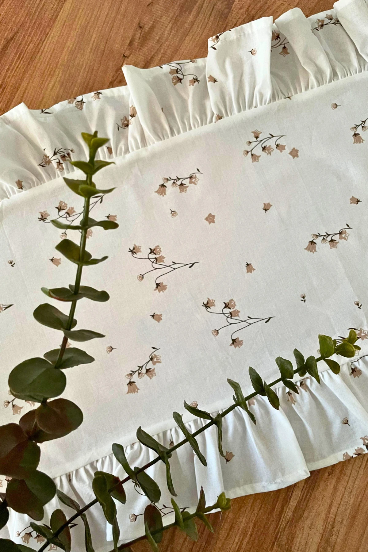 Fırfırlı Lale Desenli Runner - Bej - 40 x 110