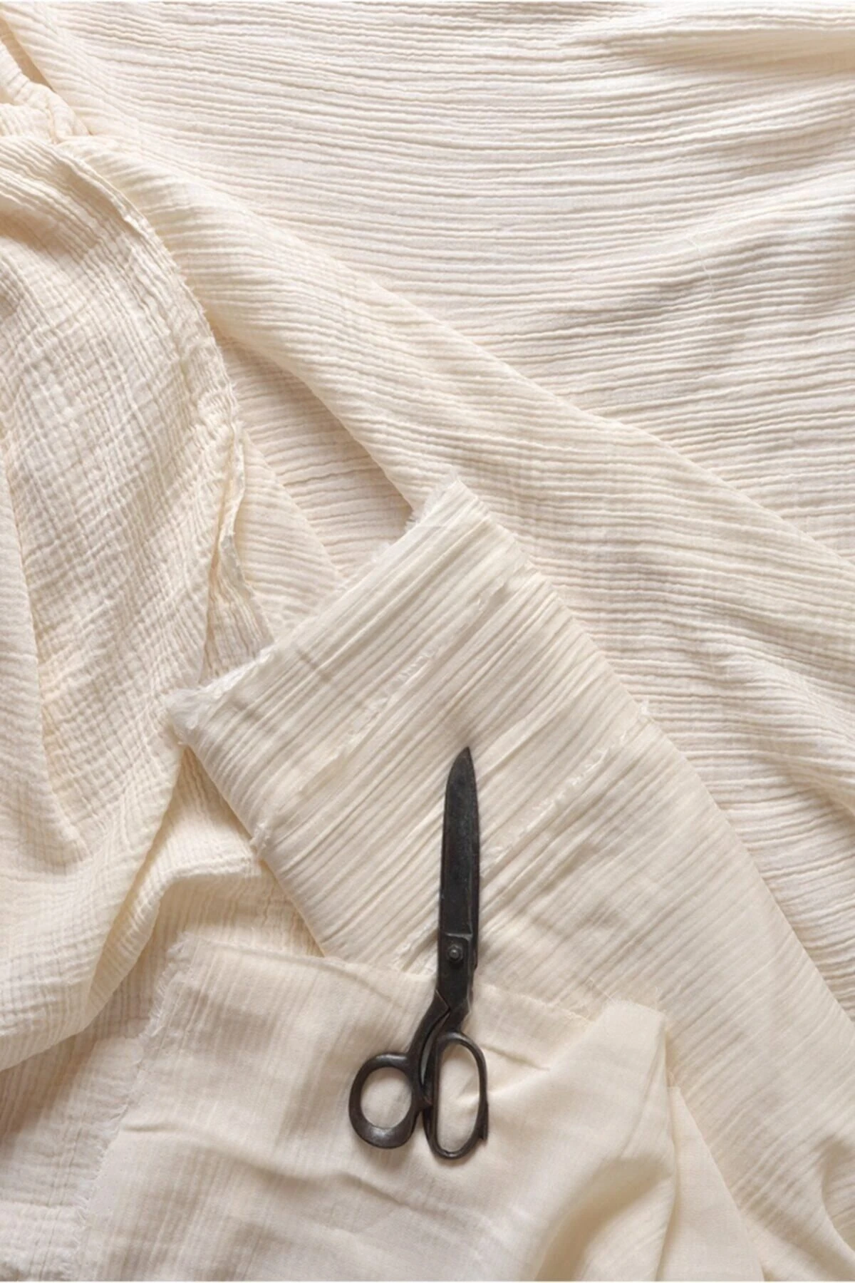 Çift Katlı Ham Müslin Kumaş - Krem - 100 x 150