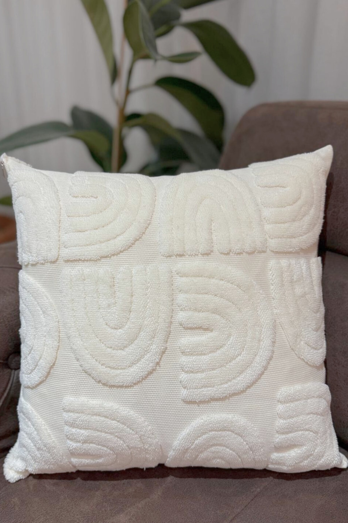 Bohem Punch Kırlent Kılıfı - Krem - 43 x 43