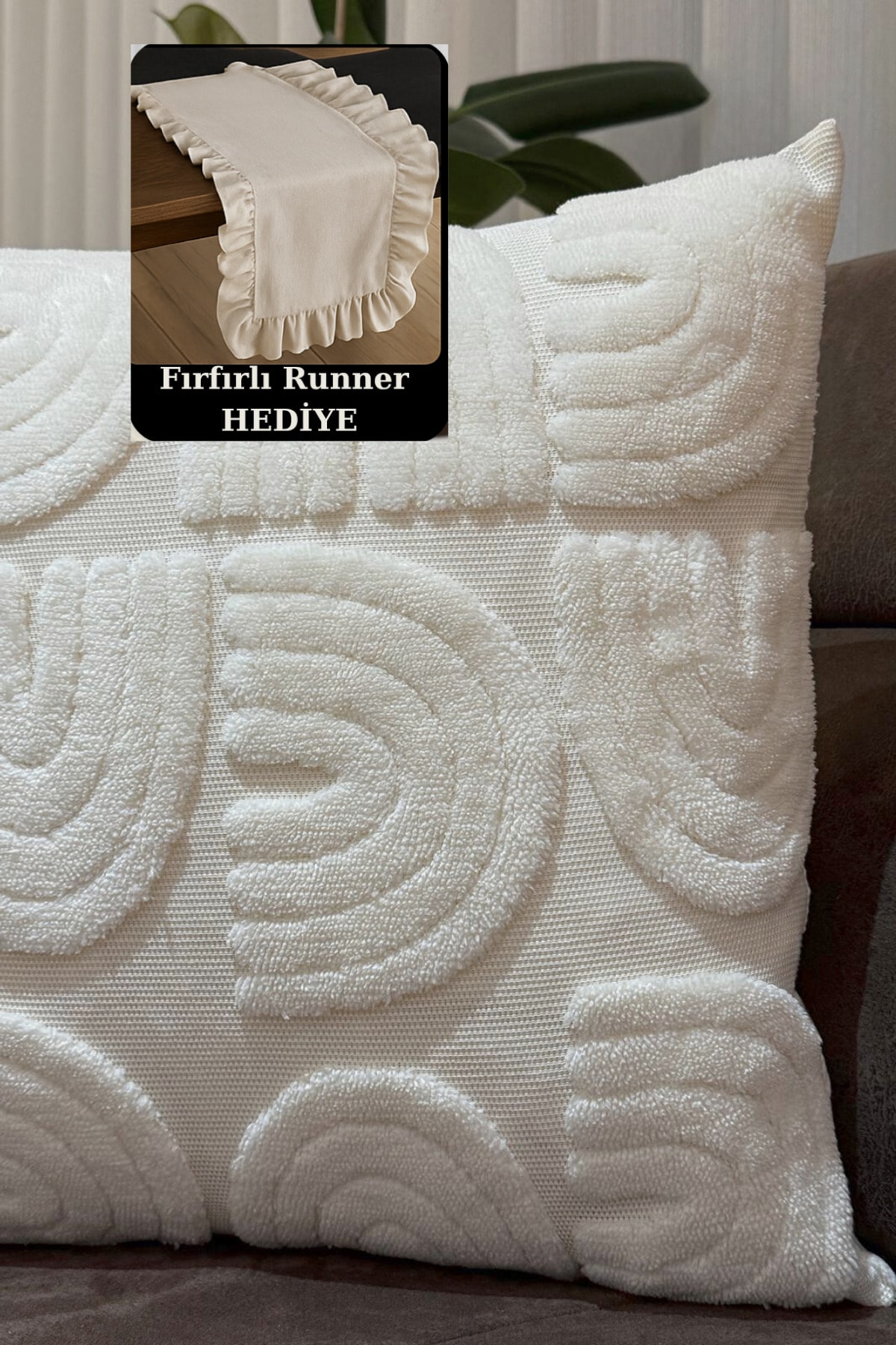 Bohem Punch Kırlent Kılıfı - Krem - 43 x 43