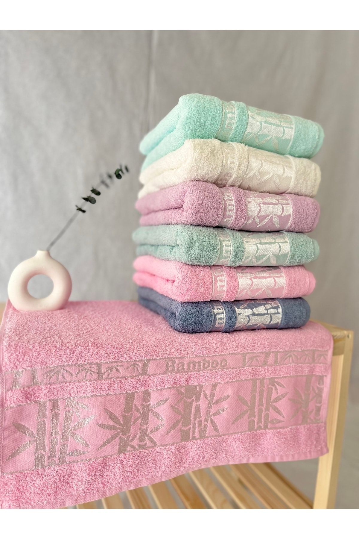 Bambu El & Yüz Havlu Seti - 6'lı - Çok Renkli - 50 x 90