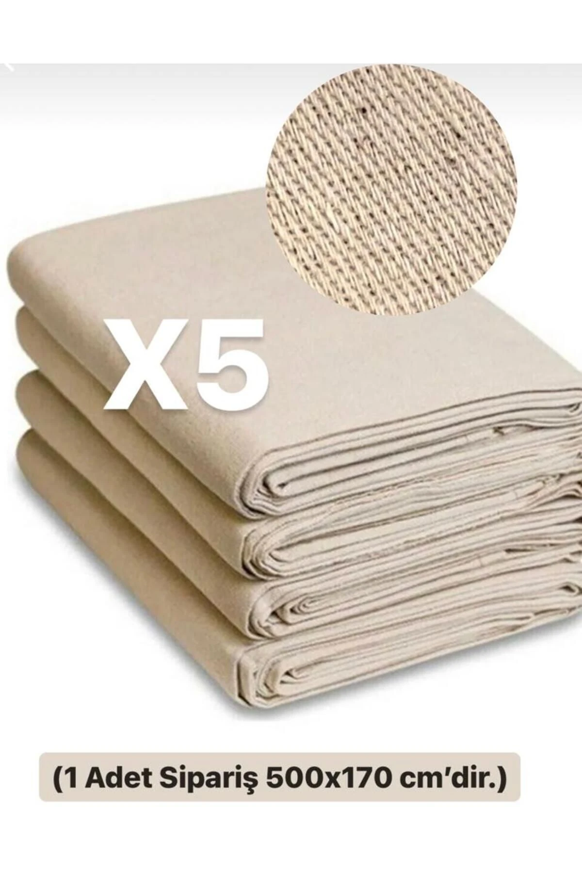 5 Metre Ham Gabardin Branda Kumaşı - Bej - 100 x 170