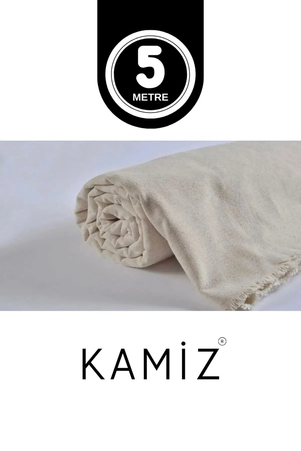 5 Metre Yıkanmış Pamuk Keten Kumaş - BEJ - 100 x 230