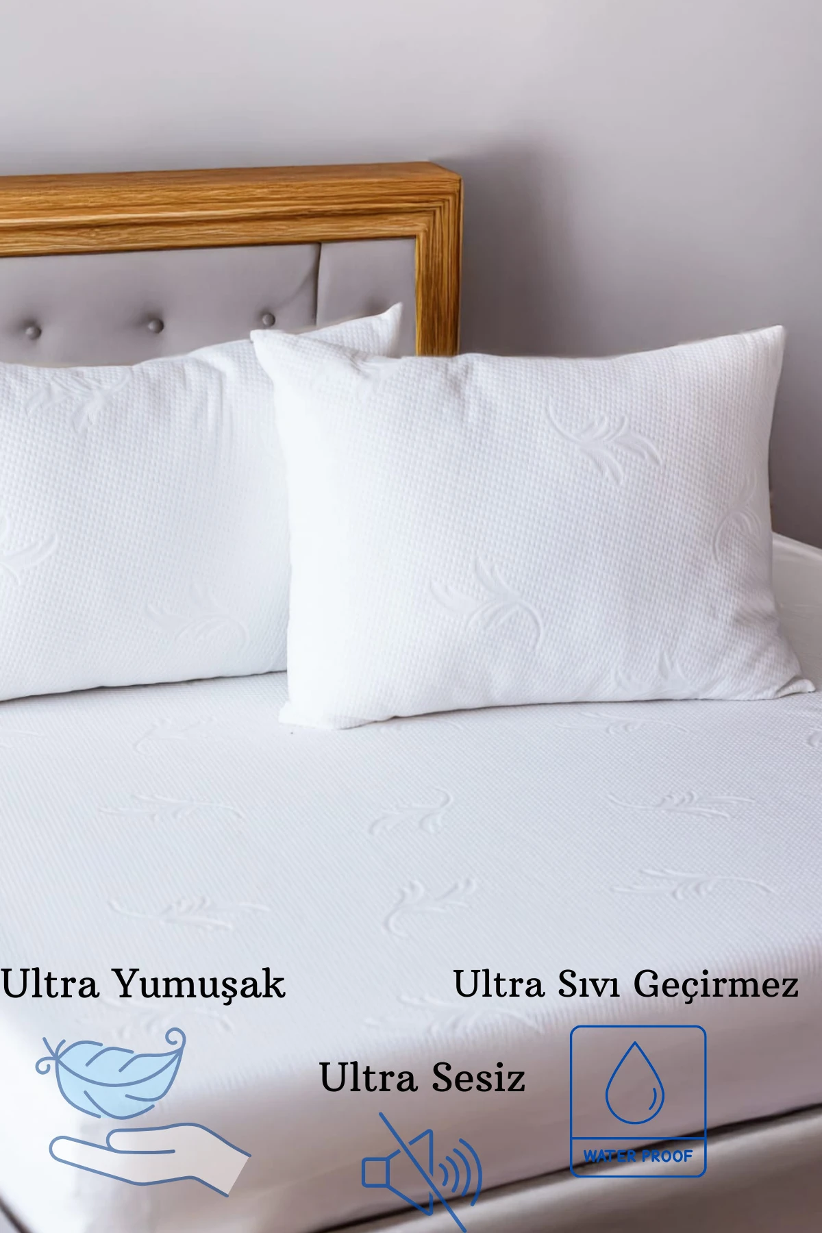 Sıvı Geçirmez Fitted Yatak Alezi (Ultra Yumuşak) - Beyaz - 100 x 200