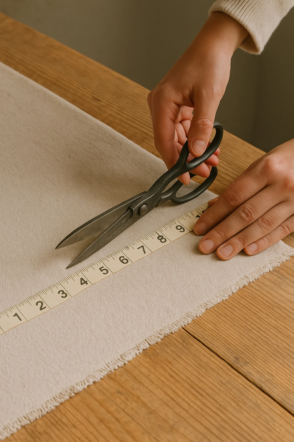 50 Metre Yıkanmış Pamuk Keten Kumaş - Bej - 100 x 210