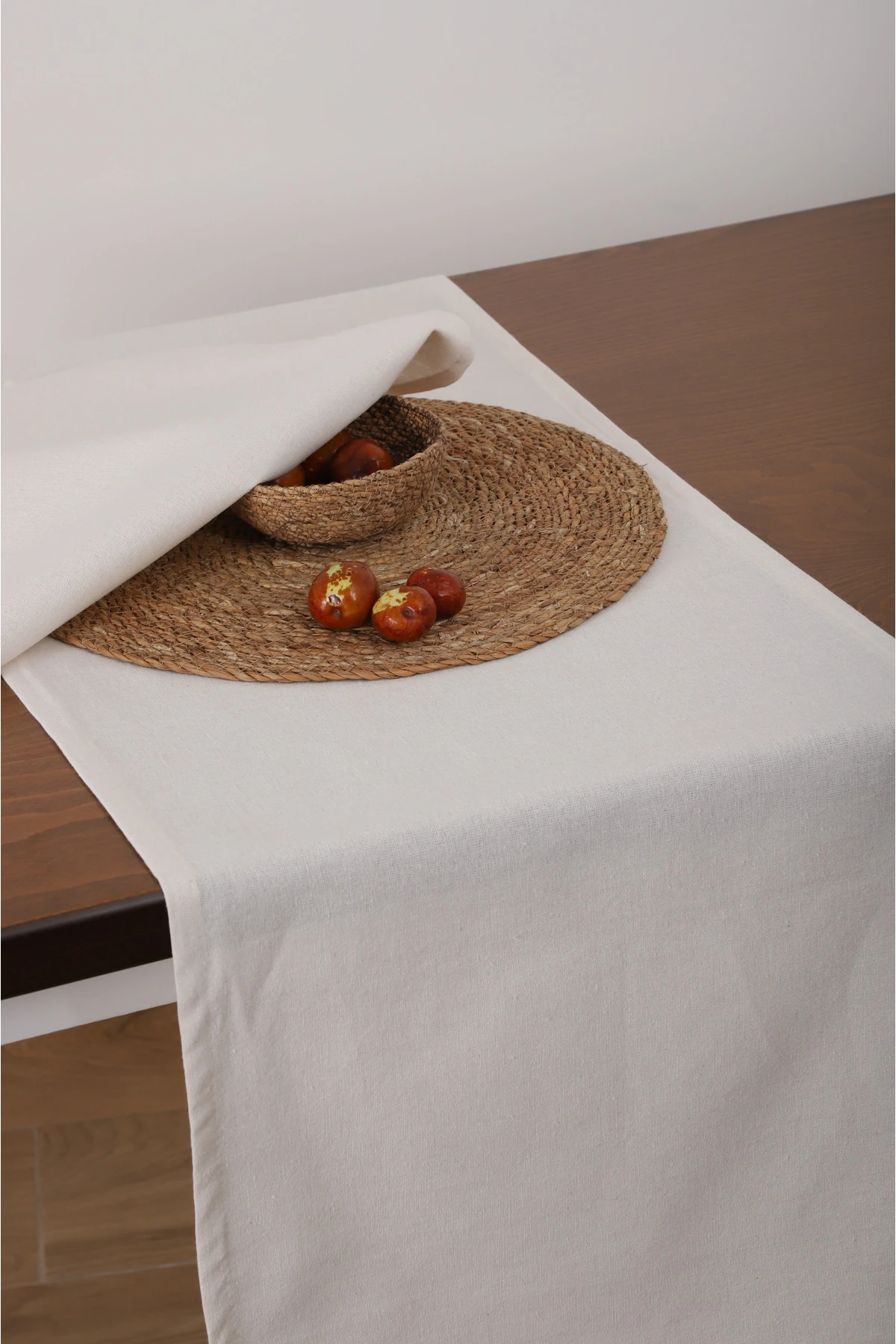 Ham Pamuklu Runner - Bej - 40 x 150