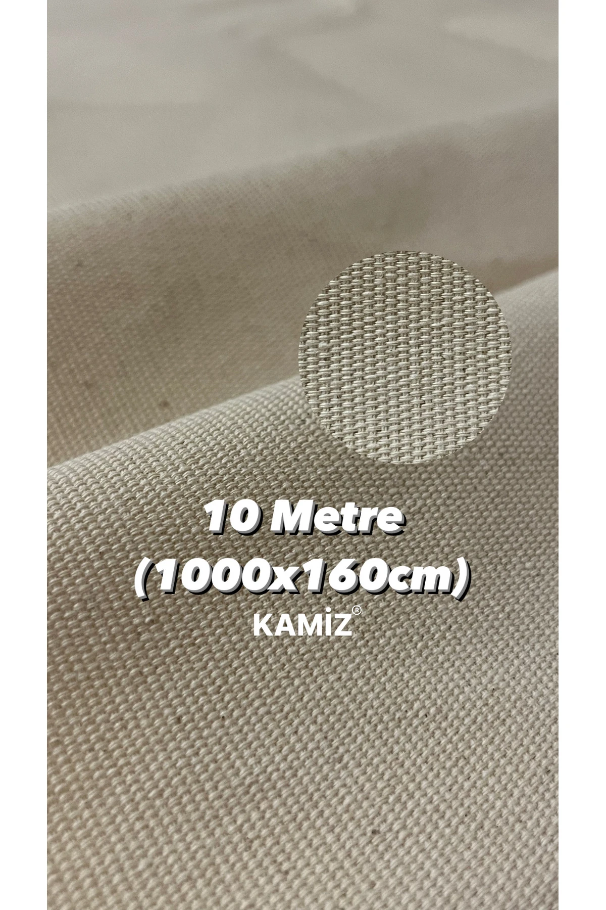 10 Metre Ham Kanvas Kumaş (Çanta & Hobi İçin) - Bej - 100 x 160