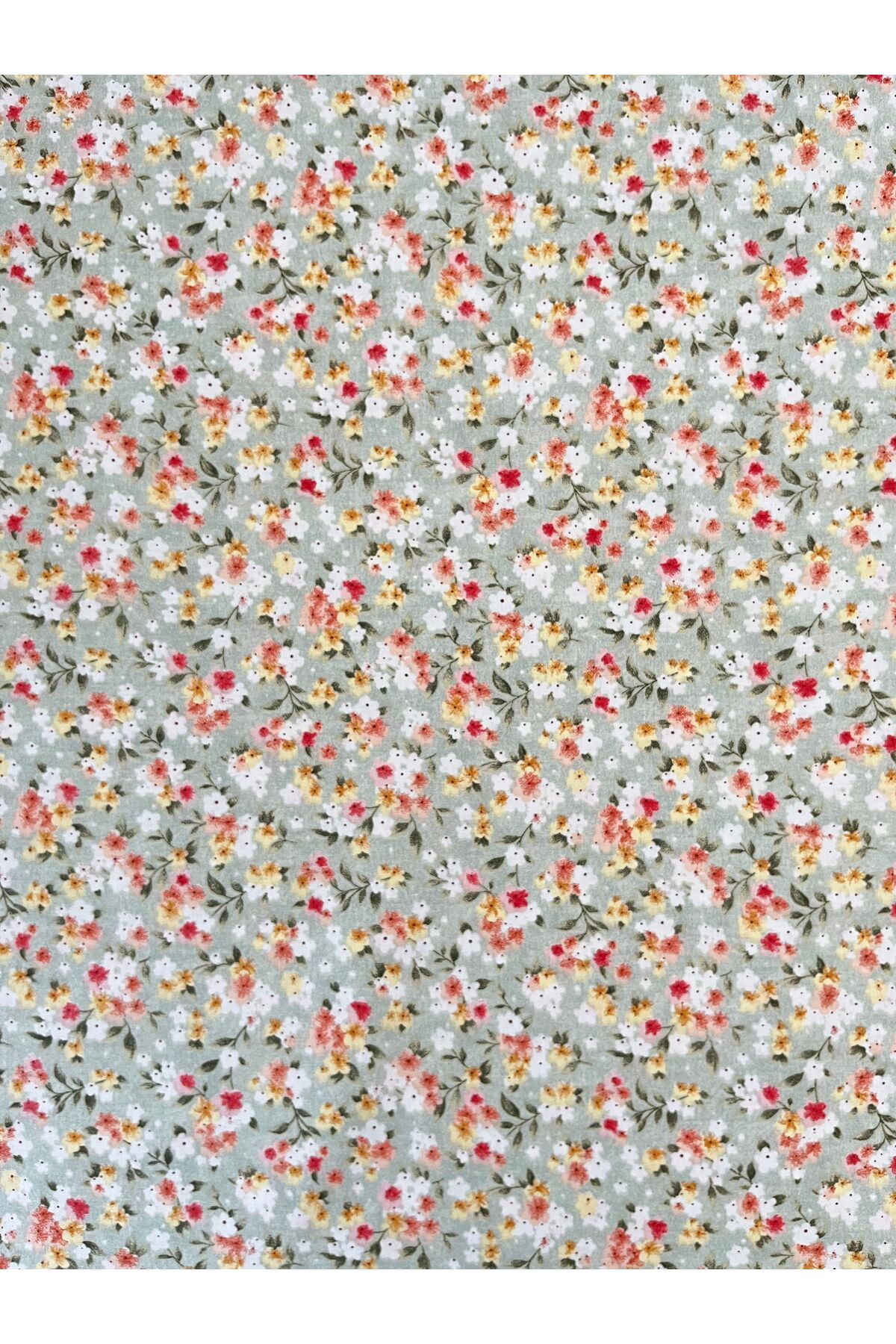 Çiçek Baskılı Pamuklu Yastık Kılıfı (2 Adet) - Yeşil - 50 x 70