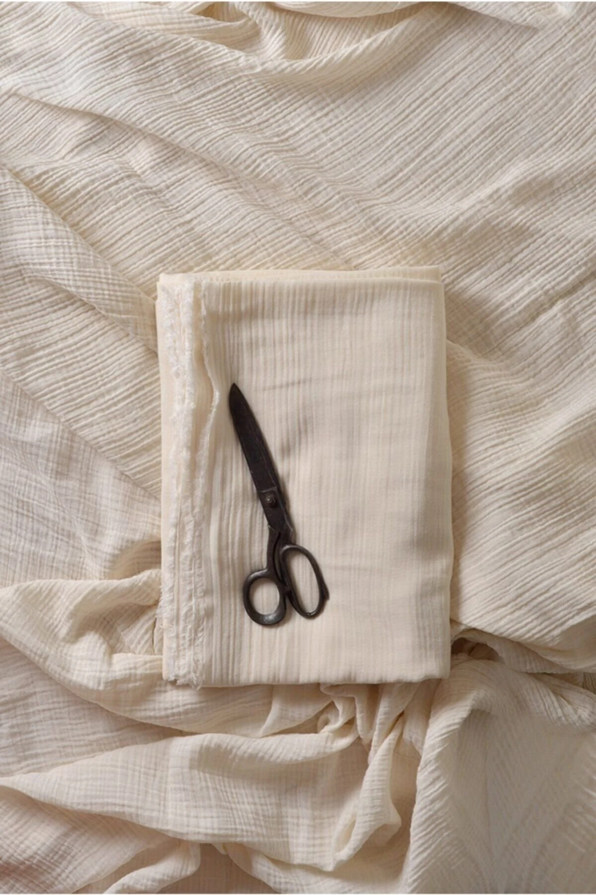 Çift Katlı Ham Müslin Kumaş - Krem - 100 x 150