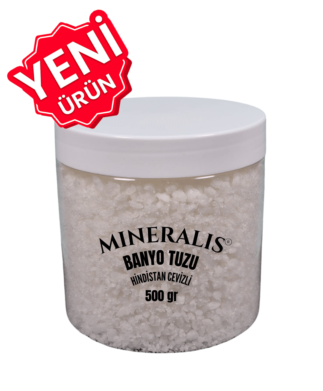 Yeni Ürün - Mineralis Doğal Yağlar ve Özler İçeren  Banyo Tuzu 500 gr - Doğal Kaynak Tuzları ile Nemlendirici ve Rahatlatıcı Banyo Deneyimi - Hindistan Cevizi
