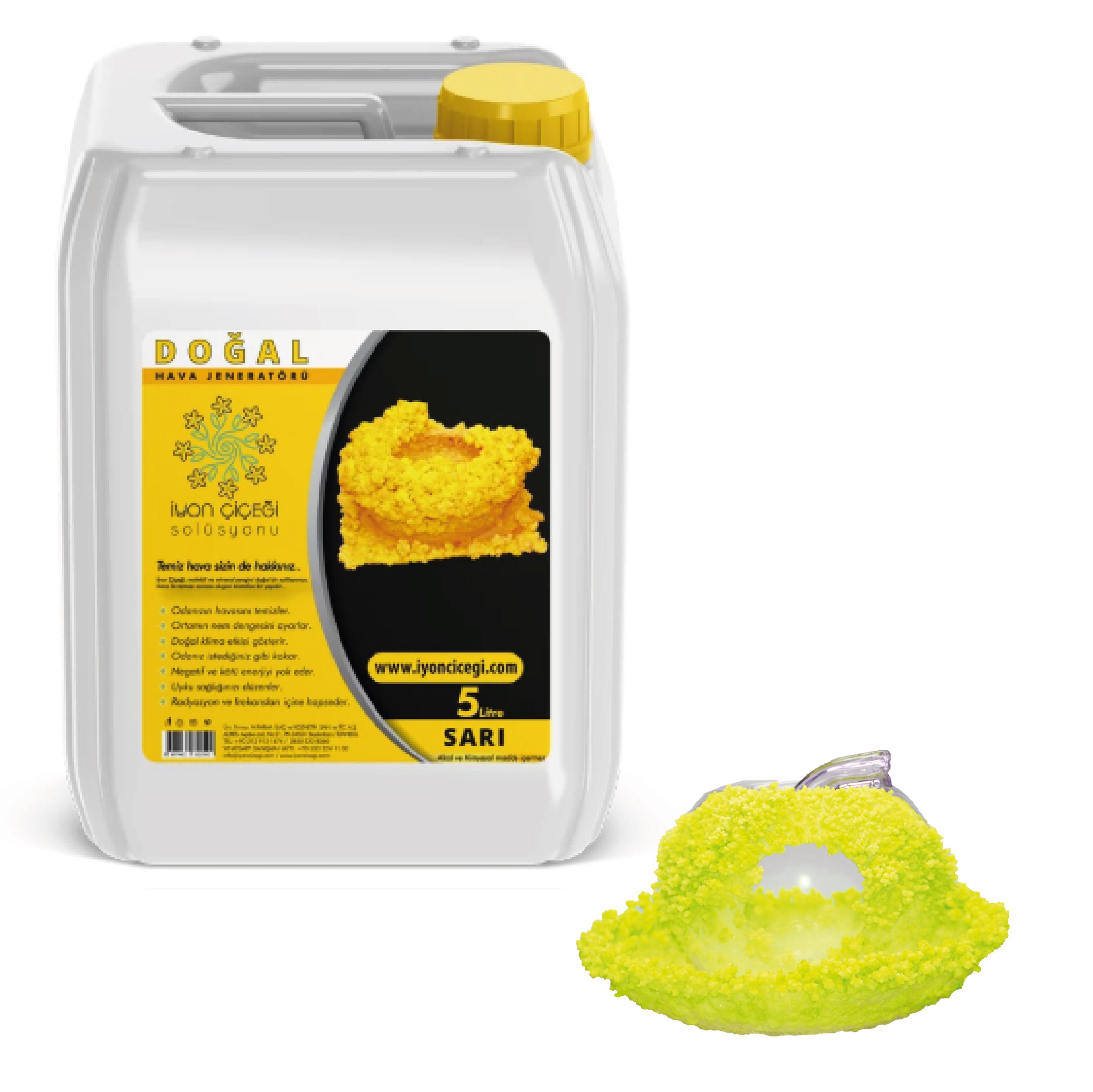 İyon Çiçeği Solüsyonu 5 Litre - 7 Farklı Renk - Sarı