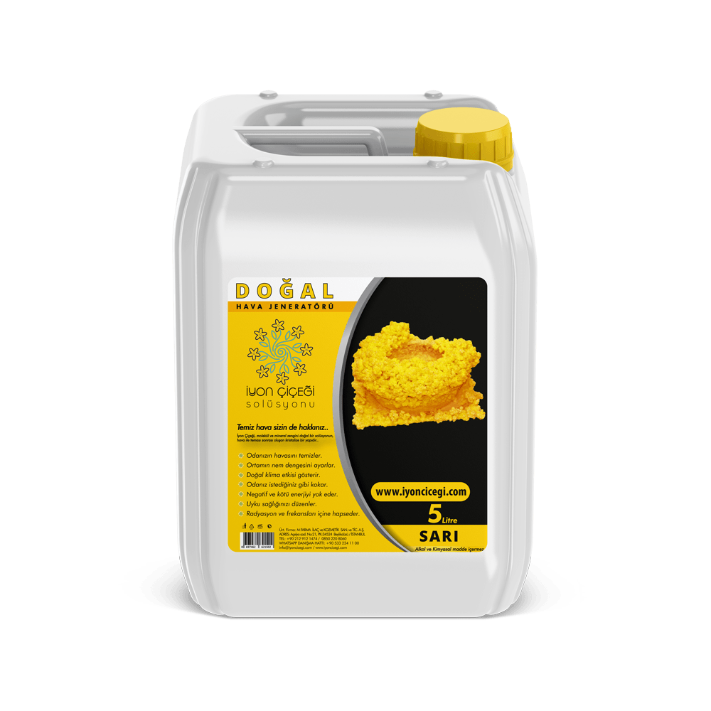 İyon Çiçeği Solüsyonu 5 Litre - 7 Farklı Renk - Sarı