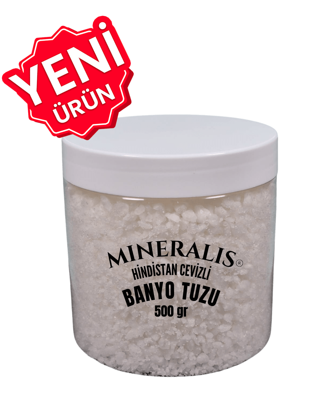 Yeni Ürün - Mineralis Doğal Yağlar ve Özler İçeren  Banyo Tuzu 500 gr - Doğal Kaynak Tuzları ile Nemlendirici ve Rahatlatıcı Banyo Deneyimi - Hindistan Cevizi