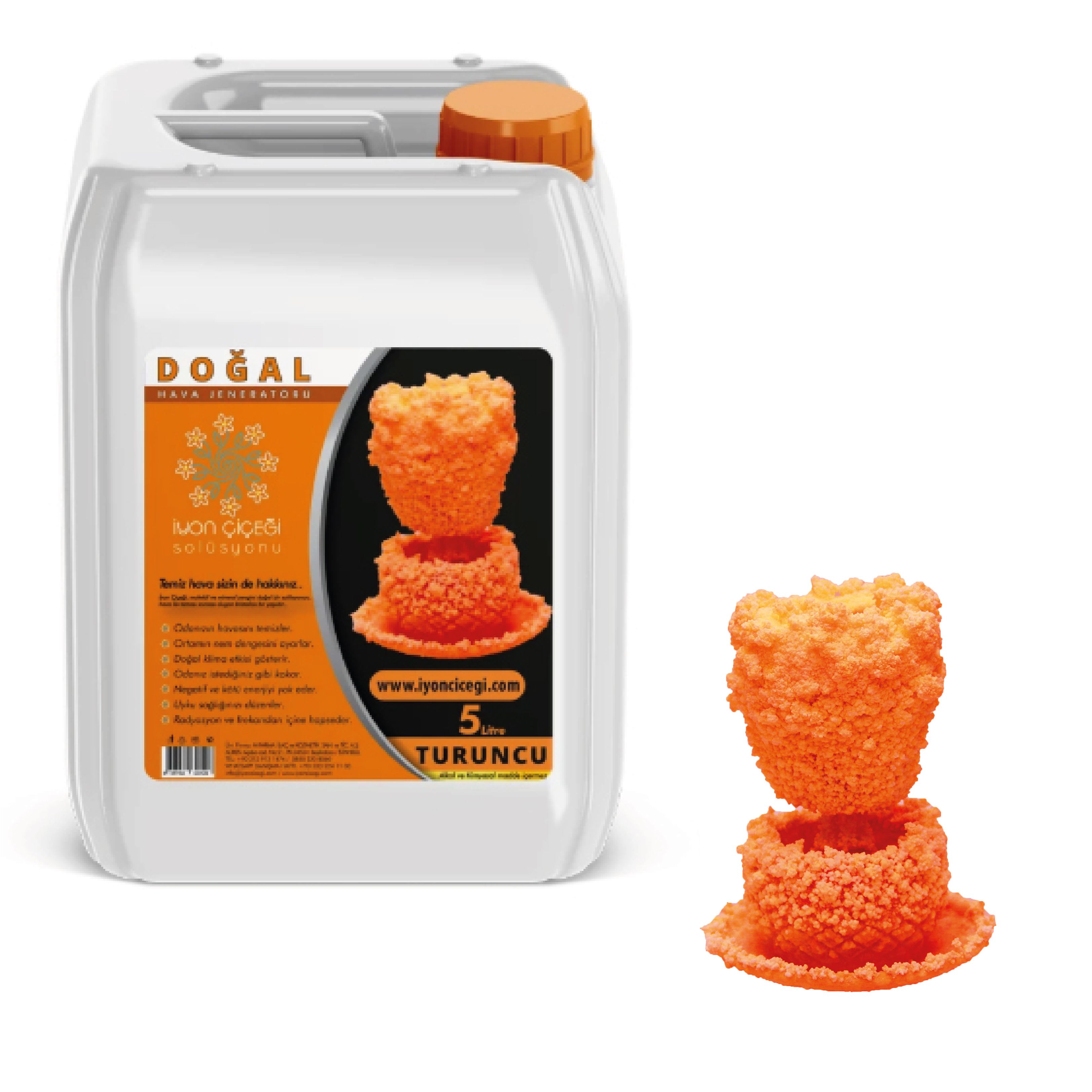 İyon Çiçeği Solüsyonu 5 Litre - 7 Farklı Renk - Turuncu