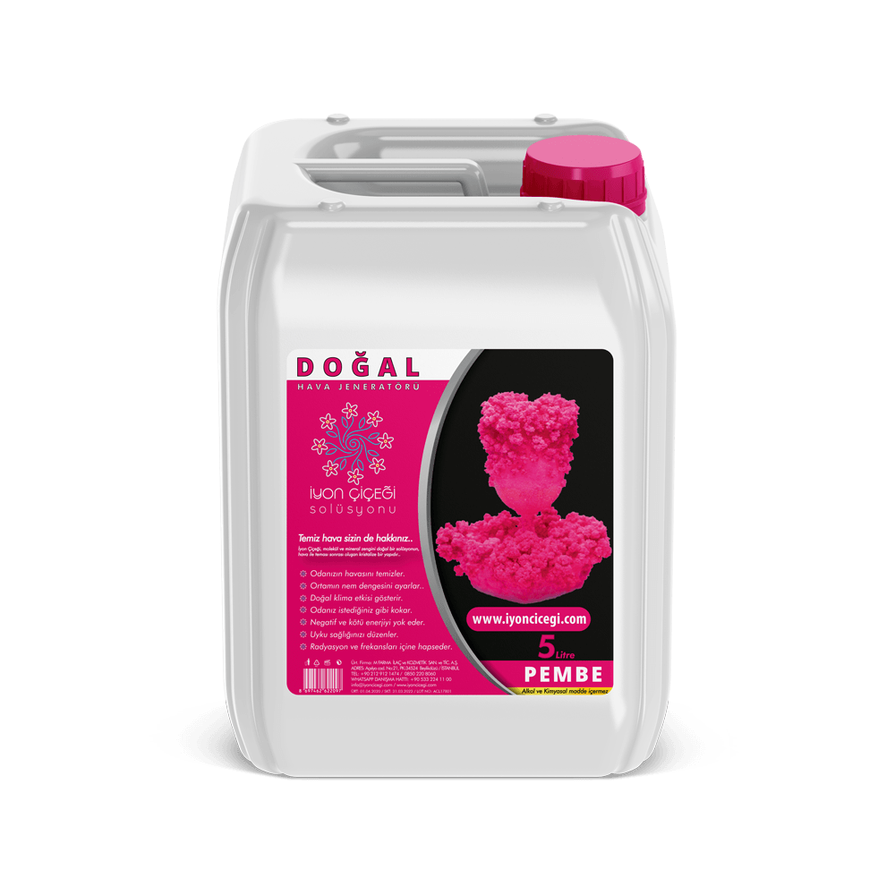 İyon Çiçeği Solüsyonu 5 Litre - 7 Farklı Renk - Pembe