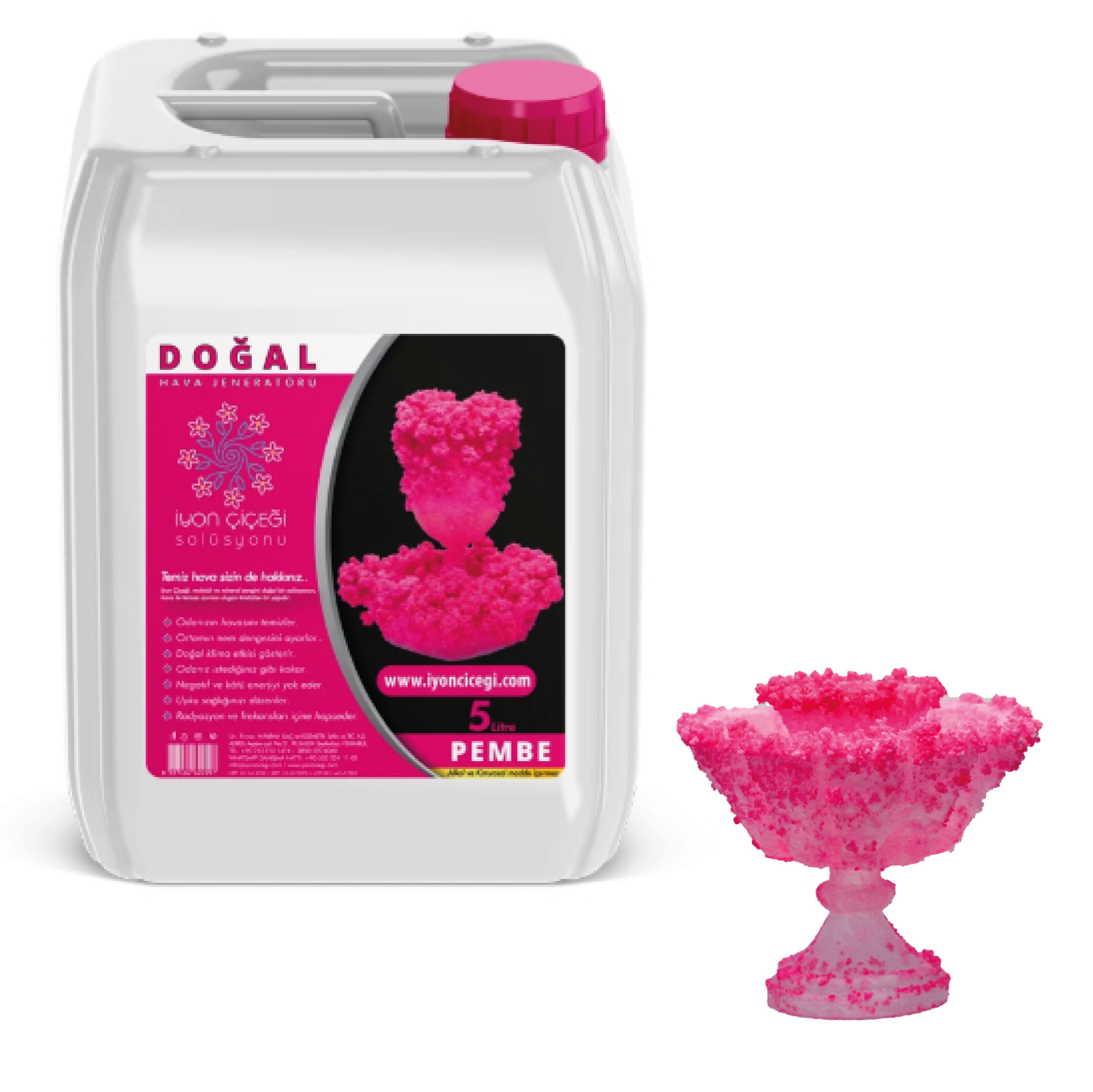 İyon Çiçeği Solüsyonu 5 Litre - 7 Farklı Renk - Pembe