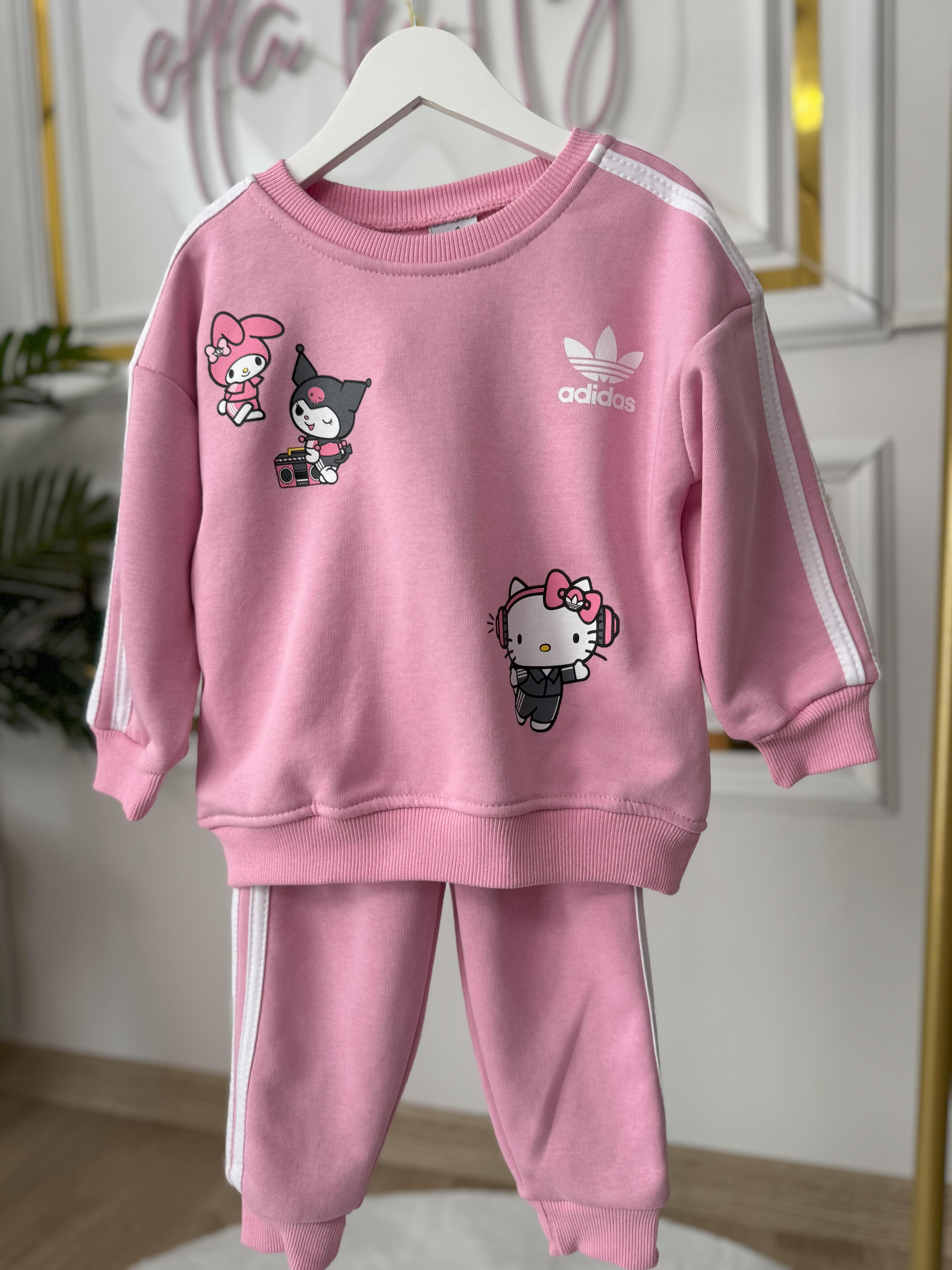 Kız Çocuk Add Kuromi-Hello Kitty Takım- Pembe