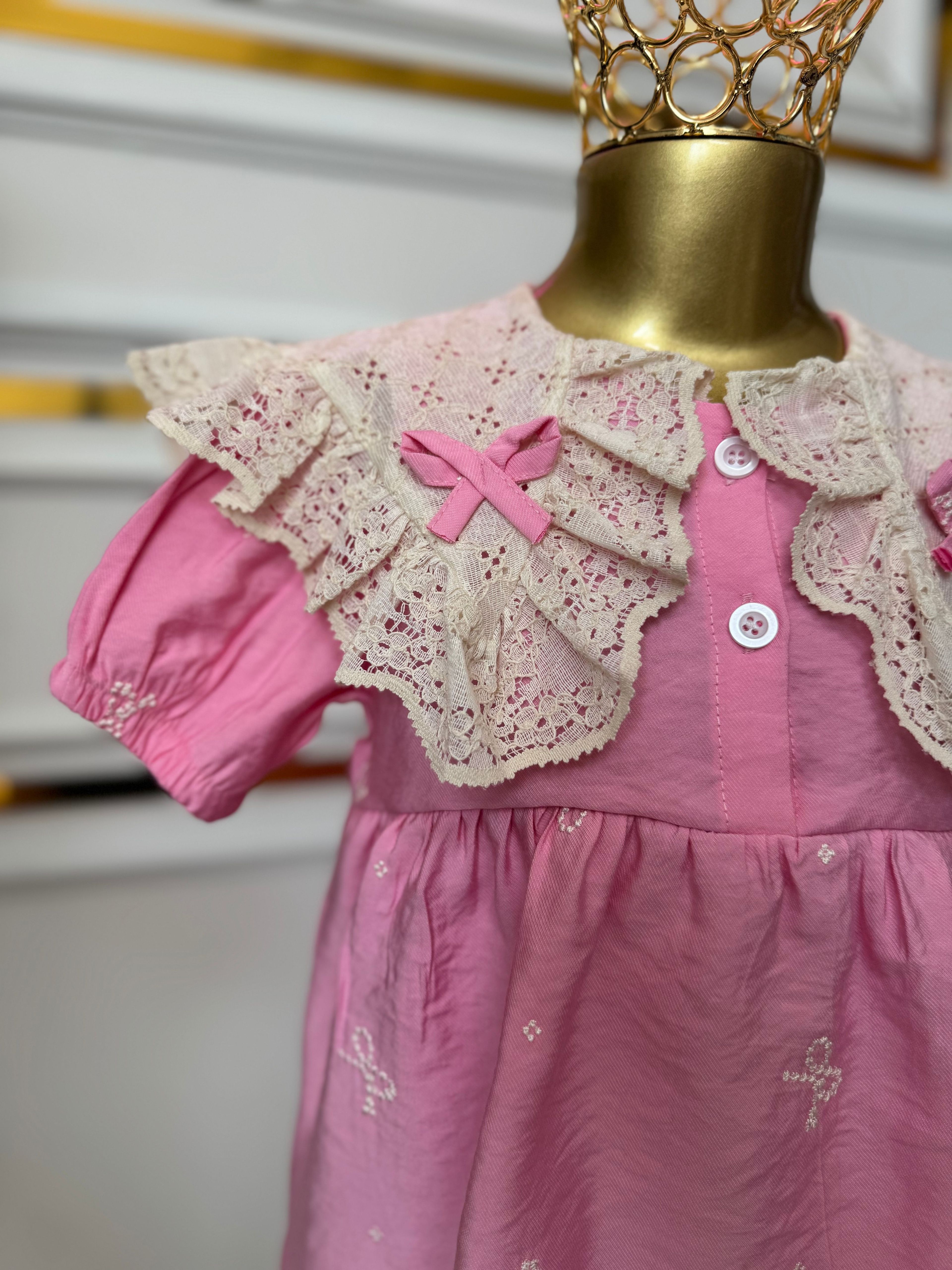 Kız Çocuk Pinterest Elbise- Pembe