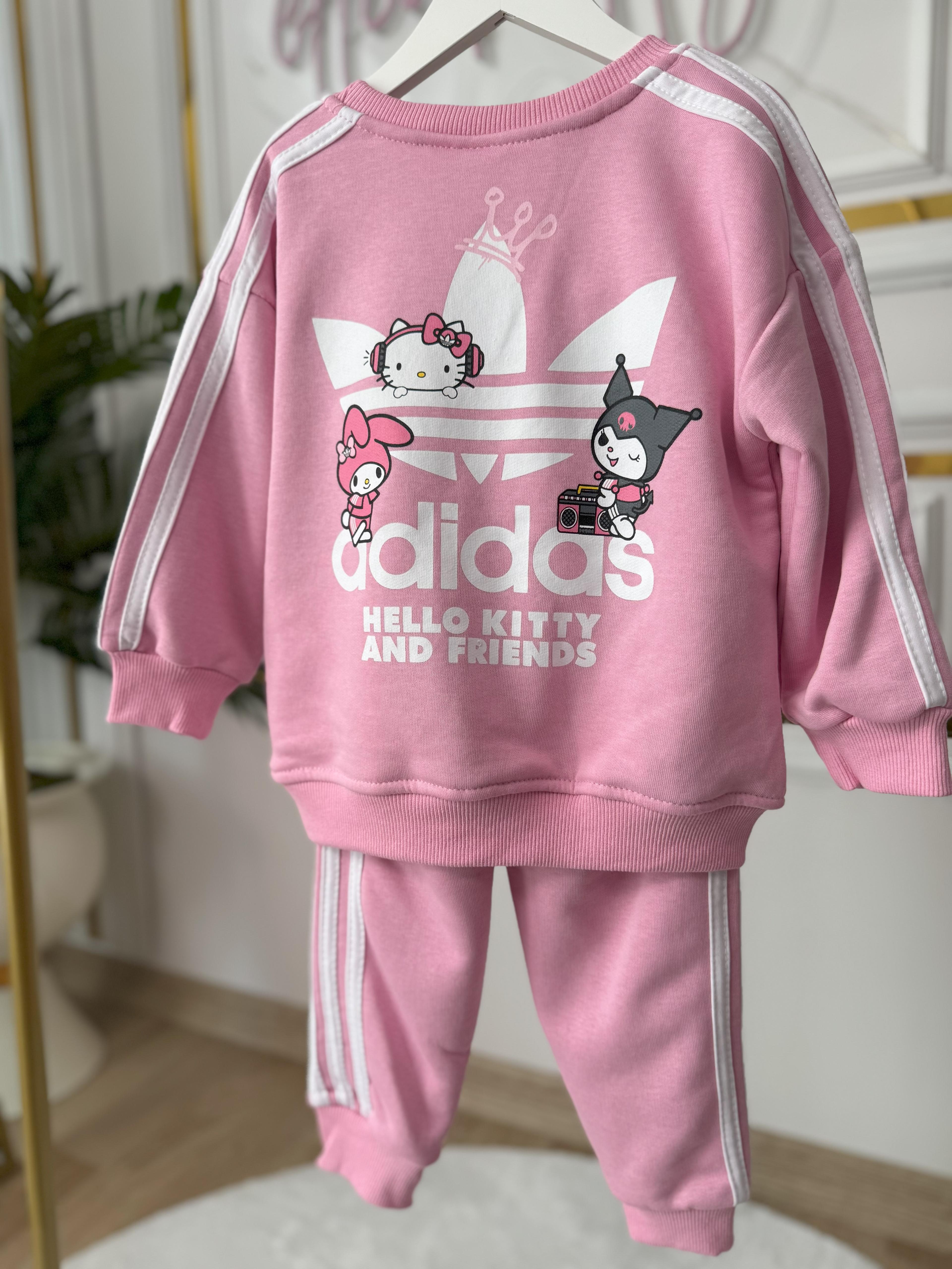 Kız Çocuk Add Kuromi-Hello Kitty Takım- Pembe