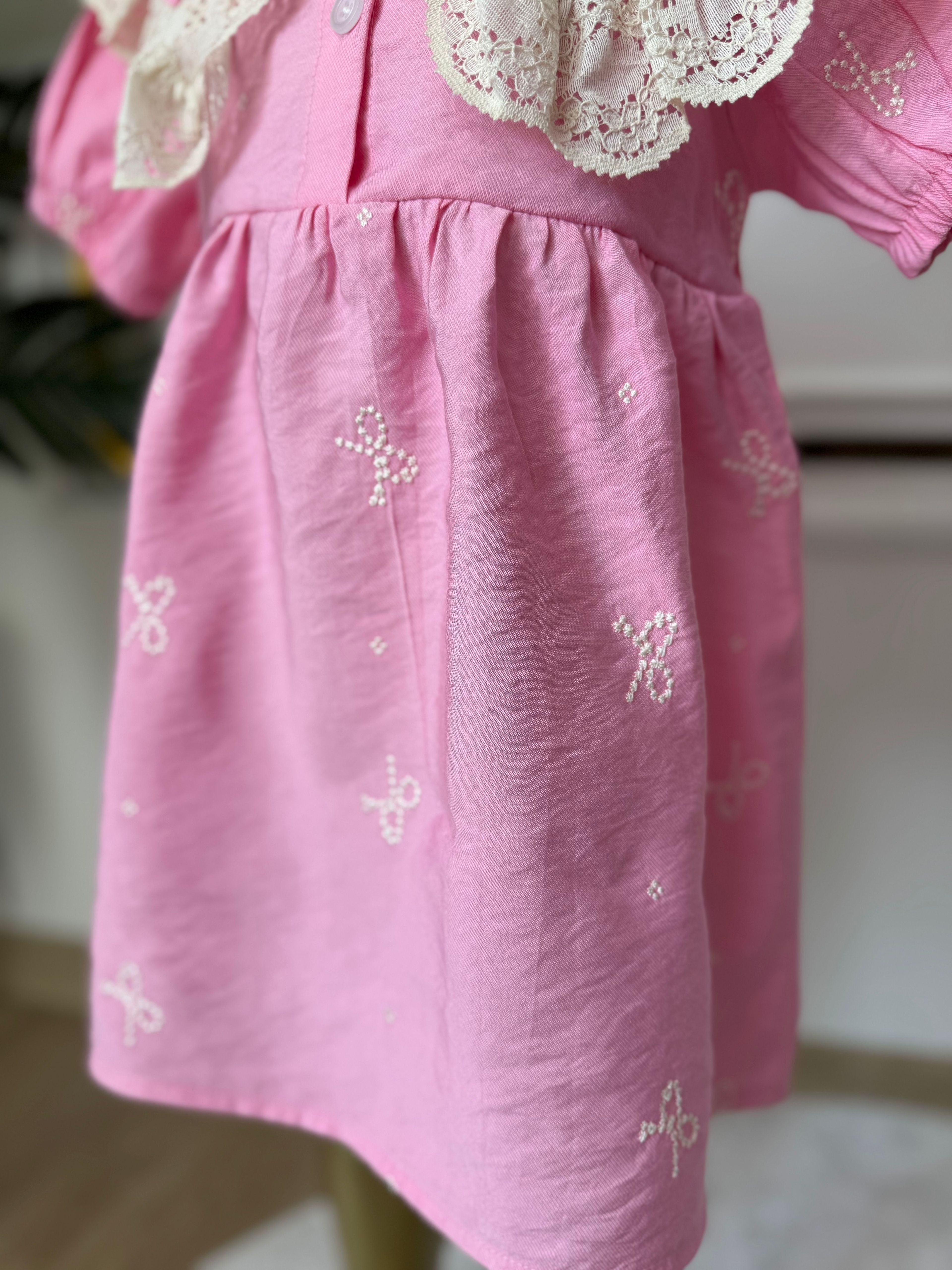 Kız Çocuk Pinterest Elbise- Pembe