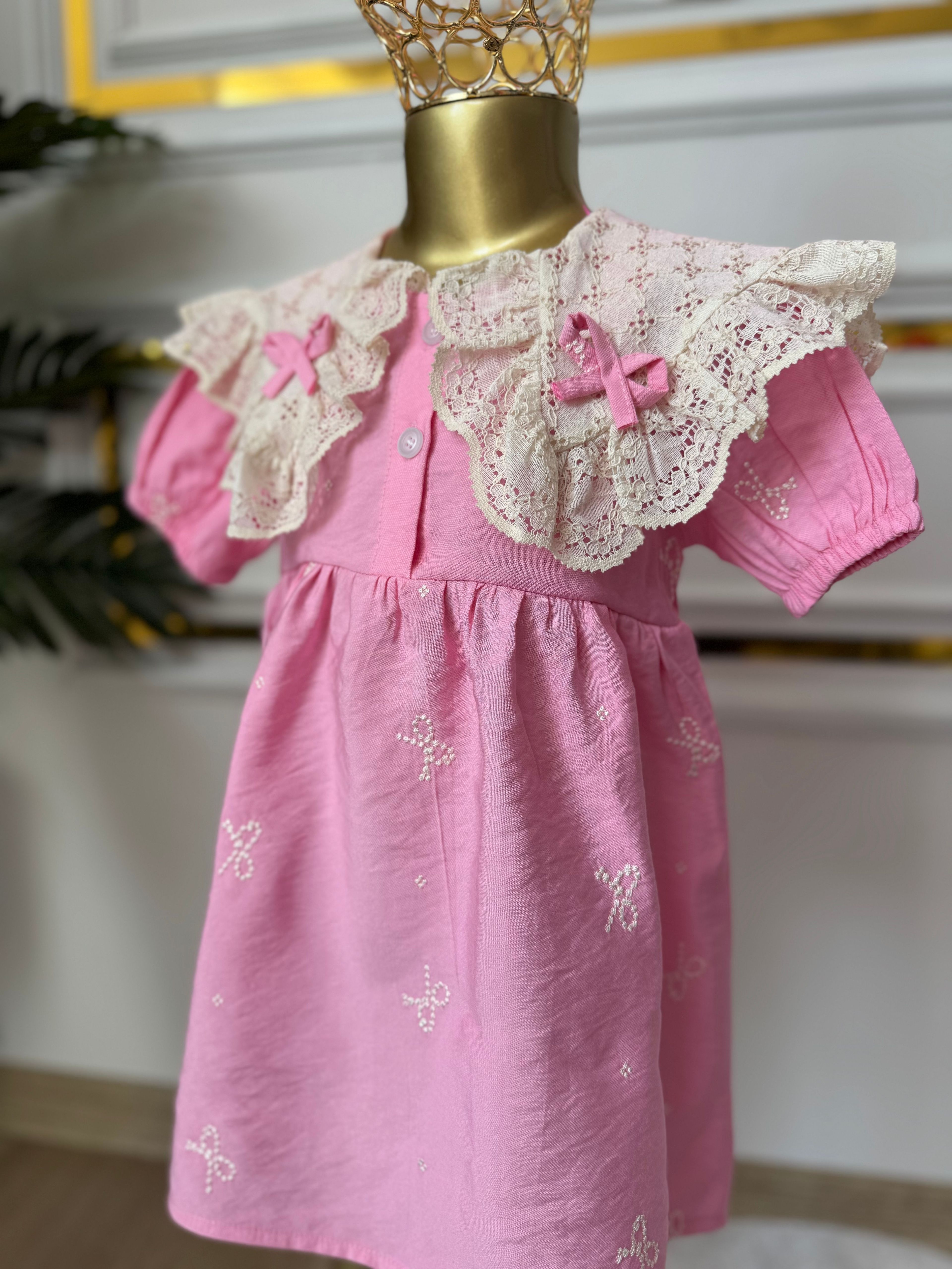 Kız Çocuk Pinterest Elbise- Pembe