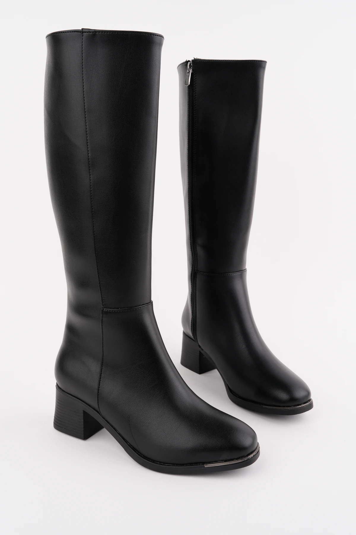 CLN-153 Termo Taban Fermuarlı Uzun Çizme - SİYAH