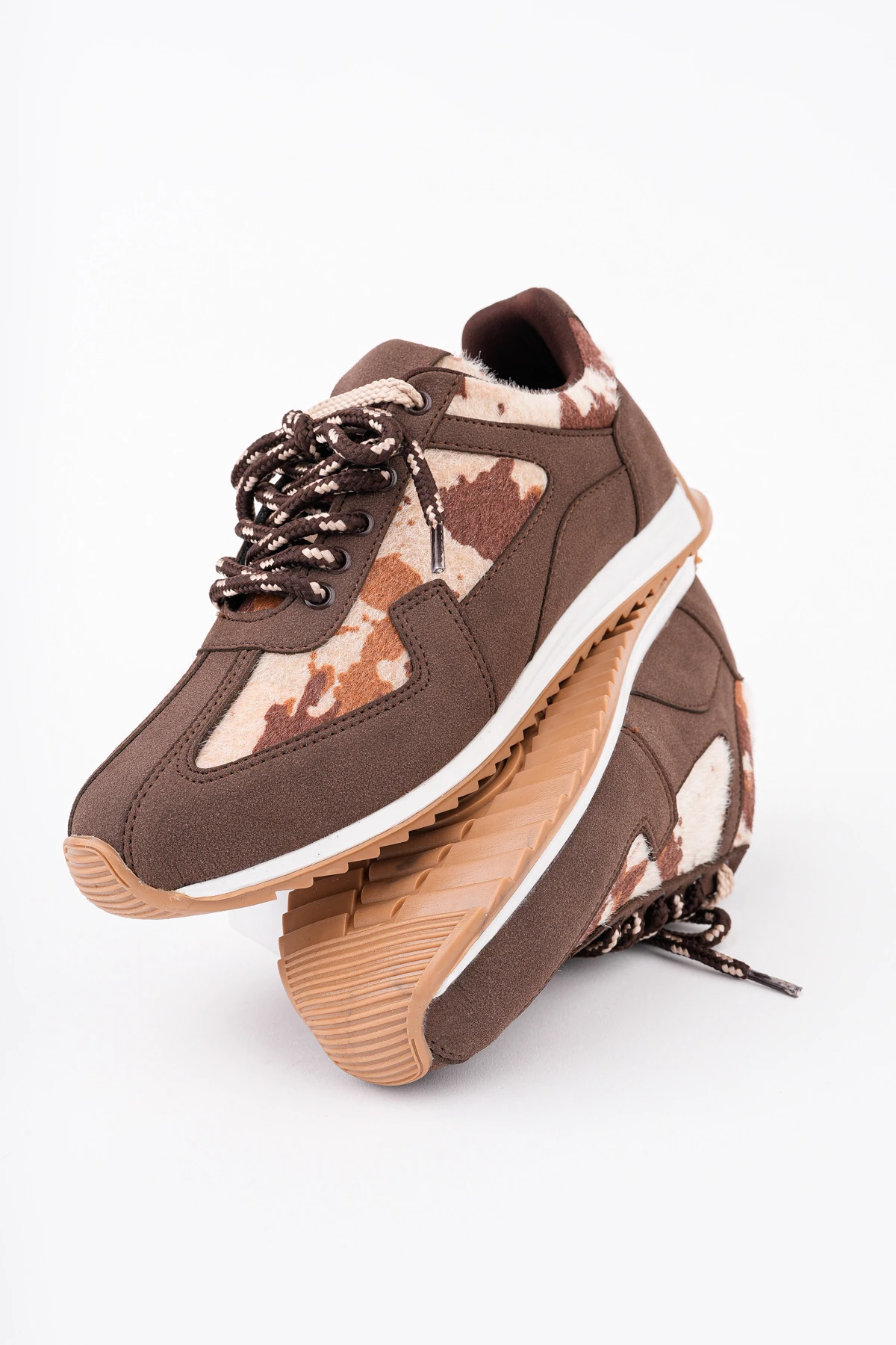 PRS-188 Düz Taban Bağcıklı Spor - KAHVE