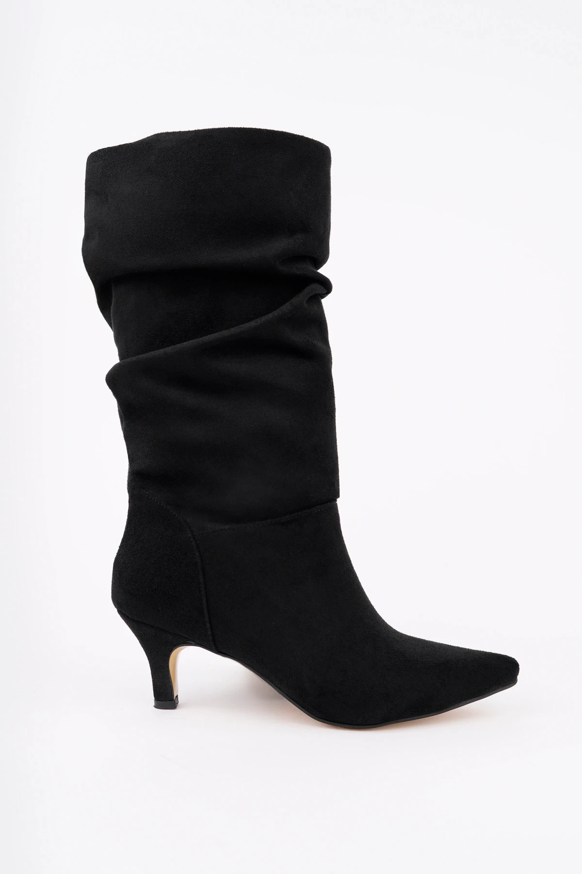 BLN-552 Körüklü Kısa Çizme - SİYAH SÜET